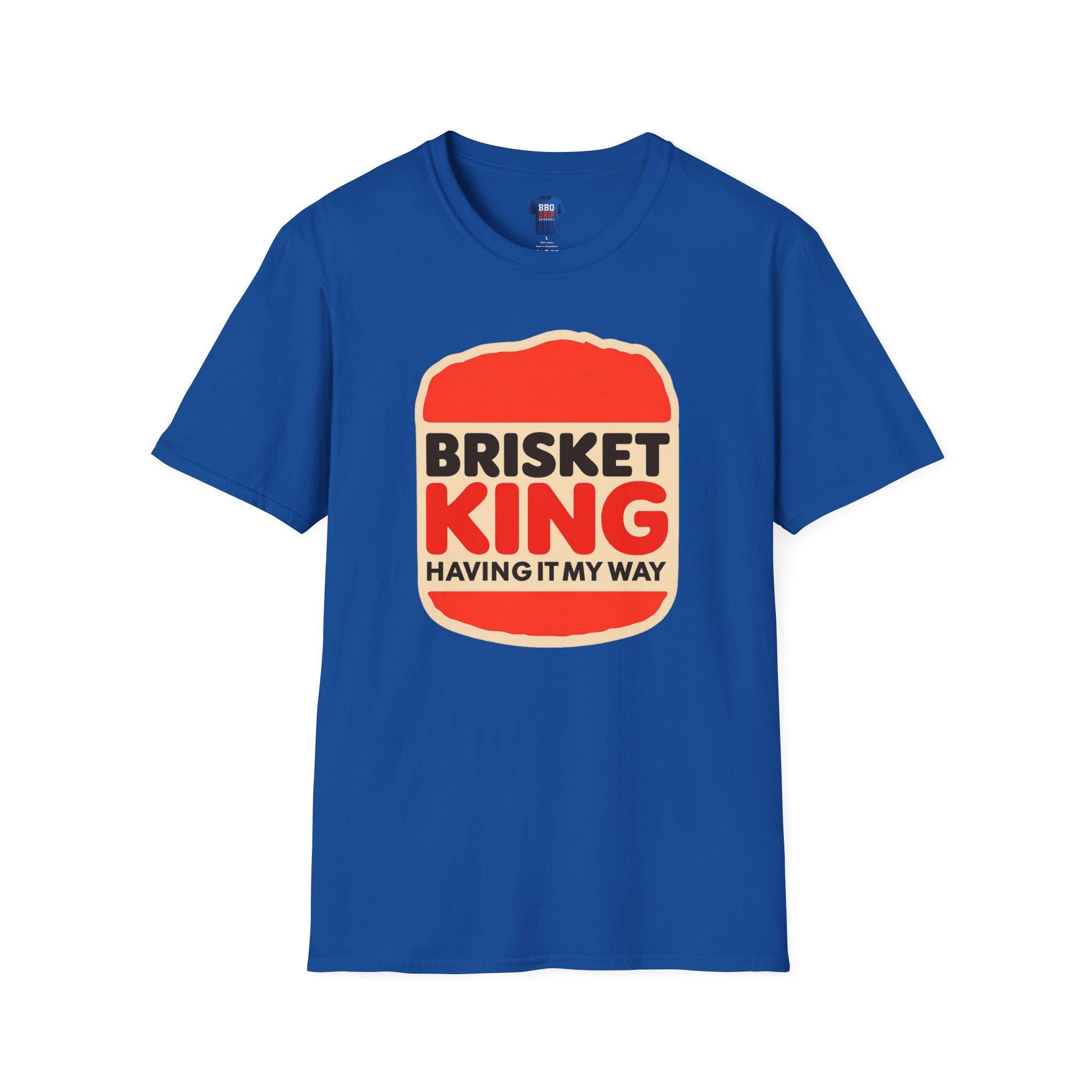 BBQ Humor T-Shirt: Brisket King, Unisex Softstyle T-Shirt