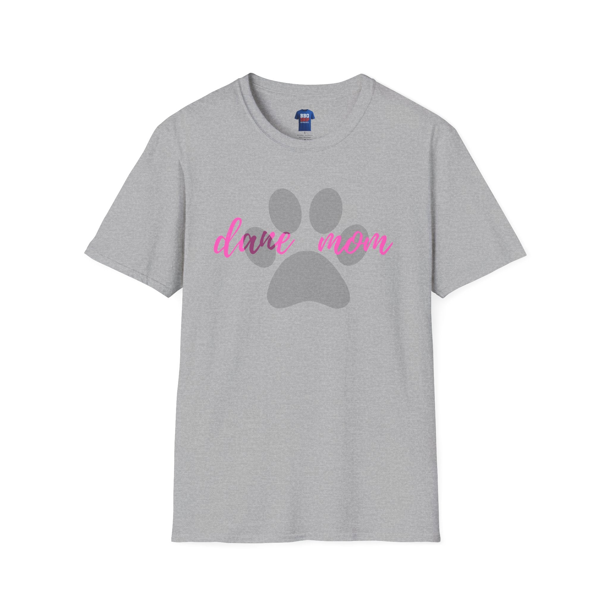 Pet Lover T-Shirt: Dane Mom, Unisex Softstyle T-Shirt