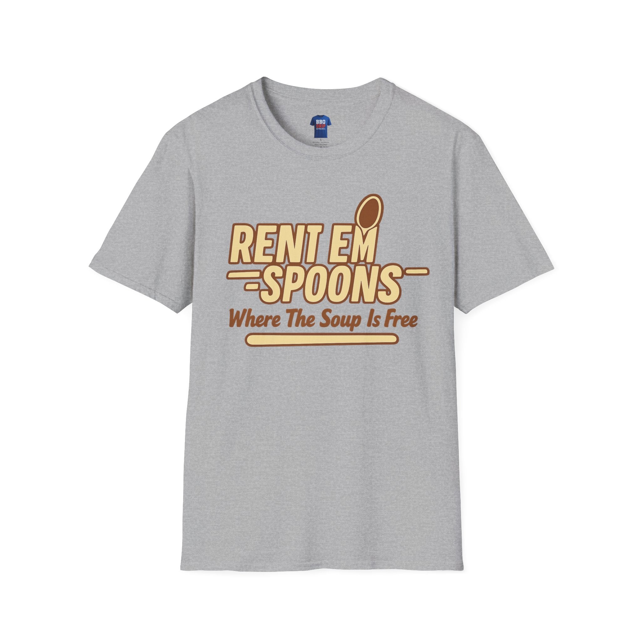 Sitcom TV Humor T-Shirt: Rent Em Spoons T-Shirt, Unisex Softstyle T-Shirt