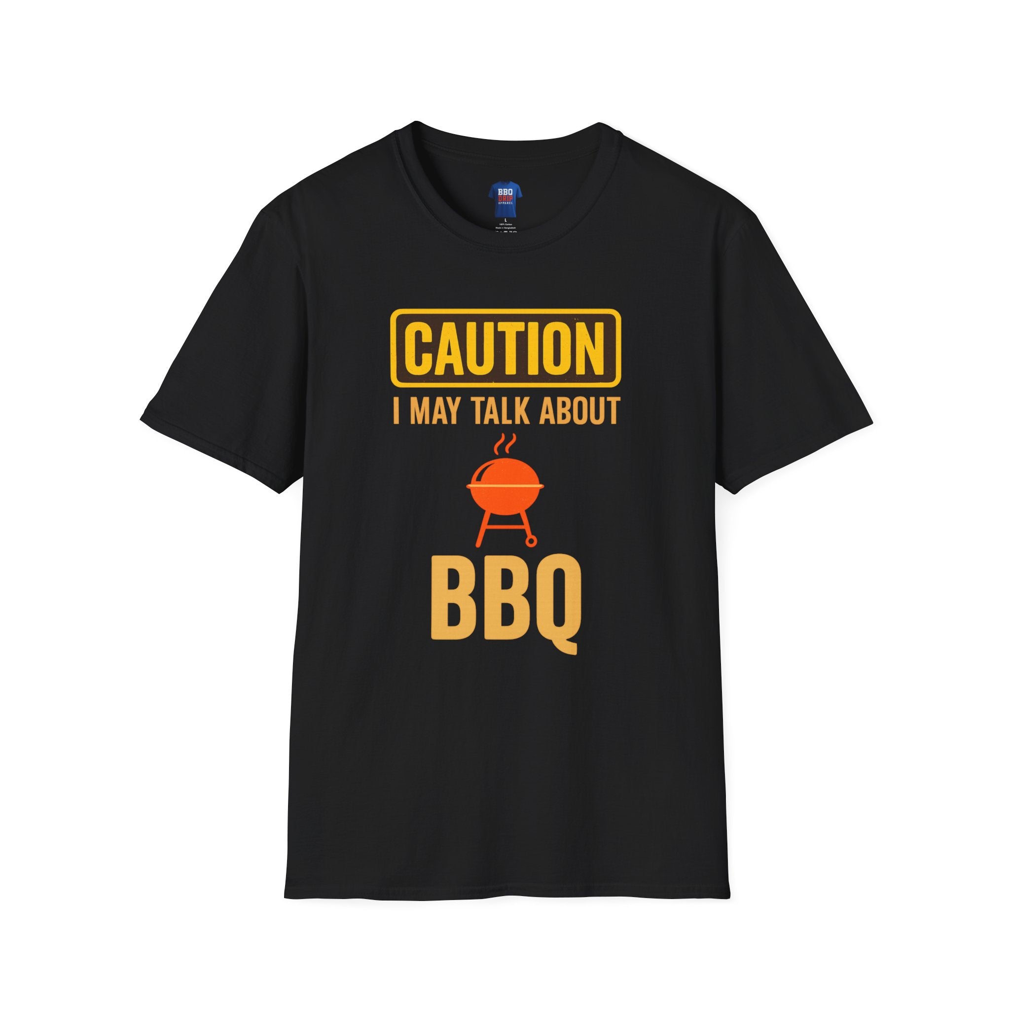 Caution I May Talk About BBQ, BBQ humor, Bbq Tee, Bbq T Shirt, Pitmaster, BBQ Dad, Bbq Mom, Bbq Cook, Unisex Softstyle T-Shirt