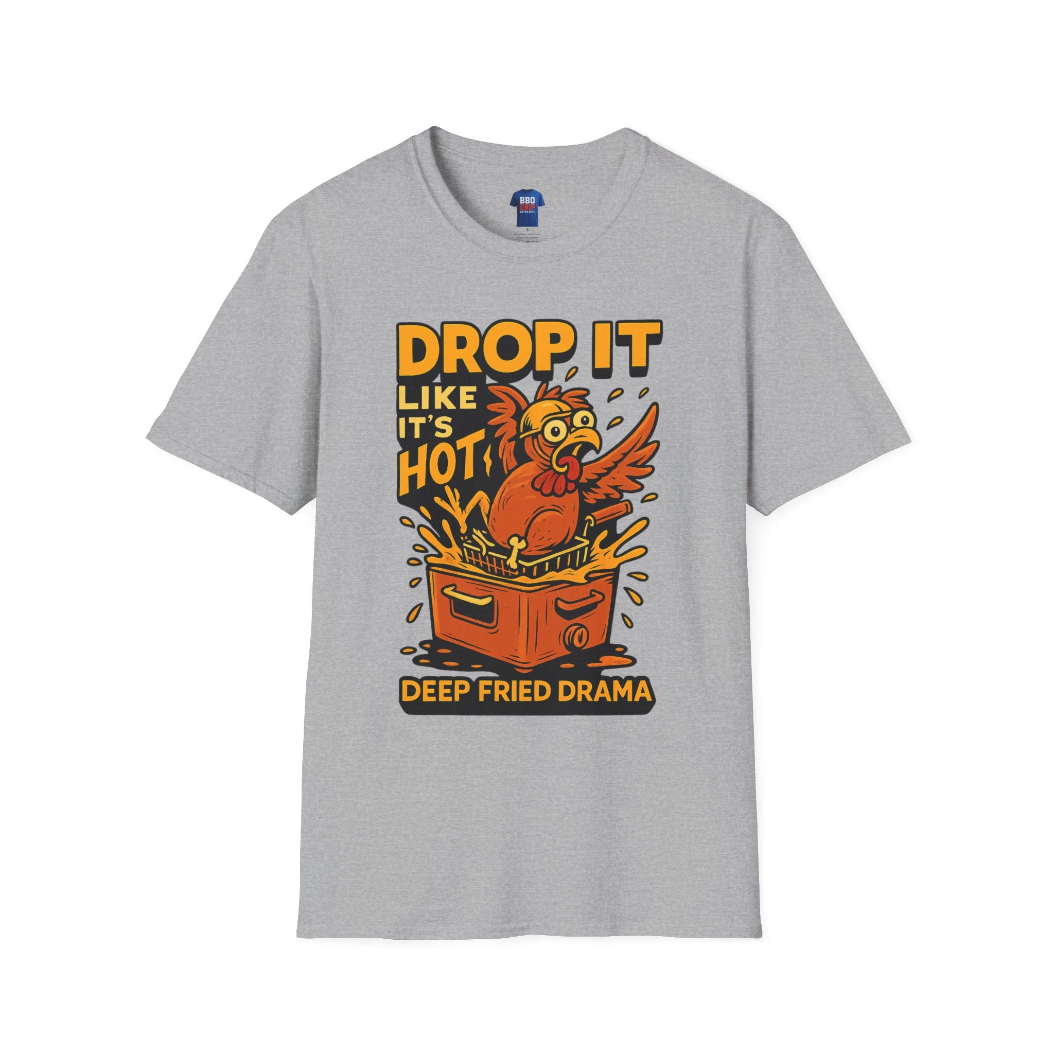 Deep Fried Turkey Humor: Drop It Like It's Hot, Bbq Tee, Pitmaster, BBQ Dad, Bbq Mom, Bbq Cook, Griller T-shirt, Unisex Softstyle T-Shirt