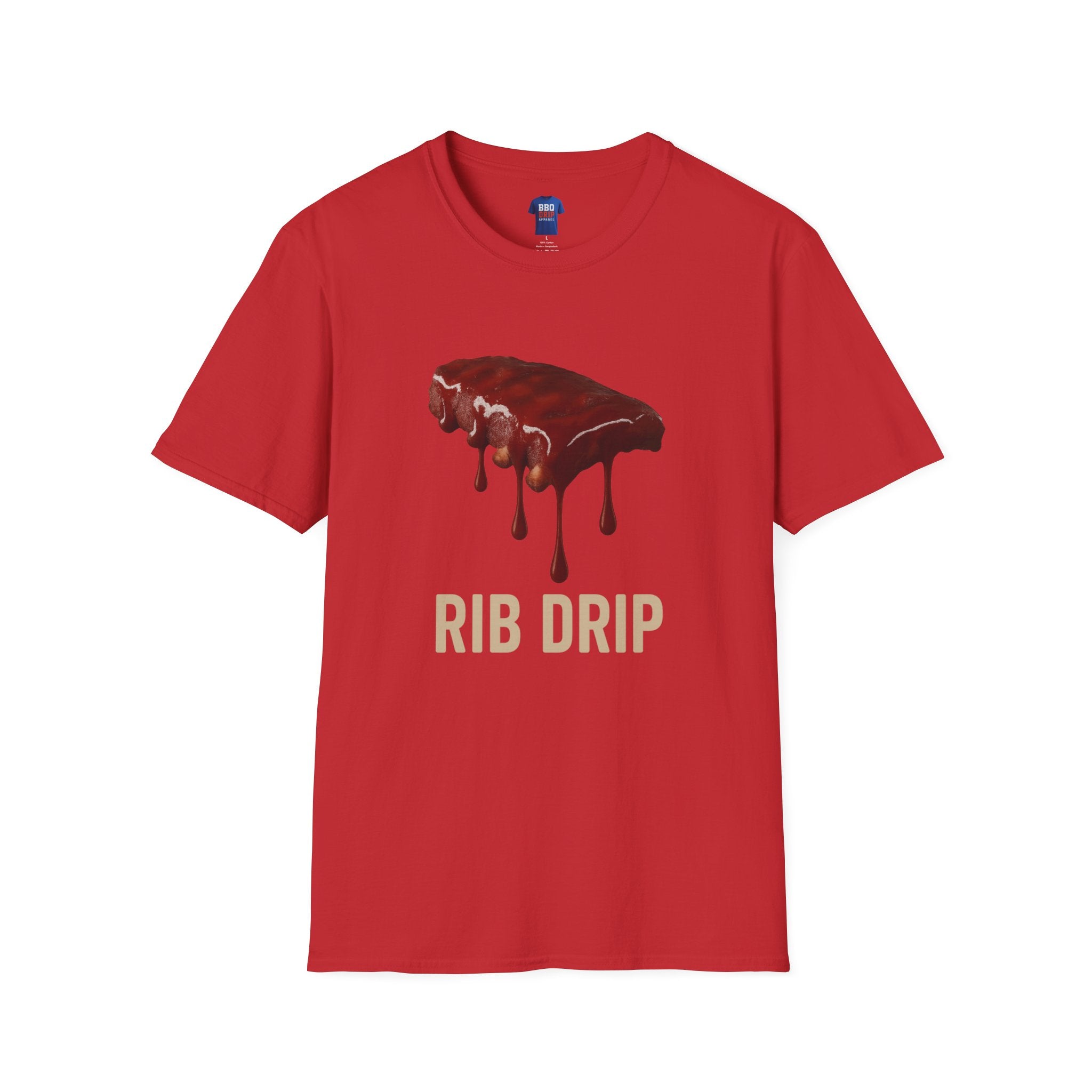 Rib Drip Tee, BBQ humor, Bbq Tee, Bbq T Shirt, Pitmaster, BBQ Dad, Bbq Mom, Bbq Cook, Unisex Softstyle T-Shirt