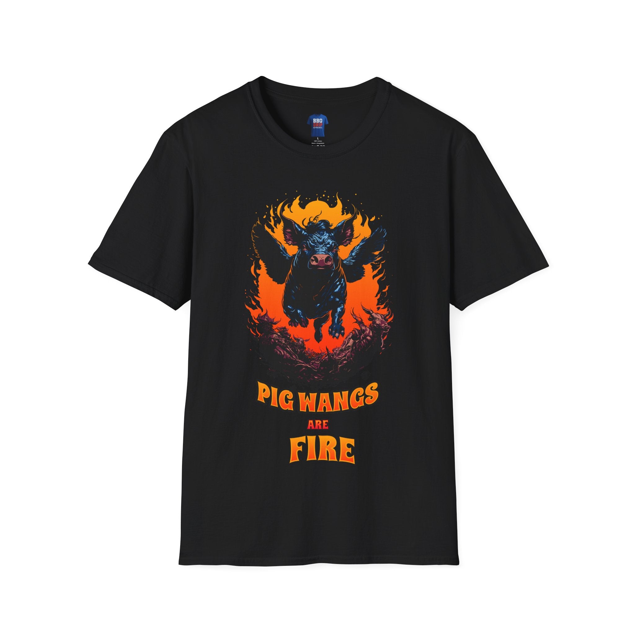 Pig Wangs Are Fire, BBQ humor, Bbq Tee, Bbq T Shirt, Pitmaster, BBQ Dad, Bbq Mom, Bbq Cook, Griller T-shirt, Unisex Softstyle T-Shirt