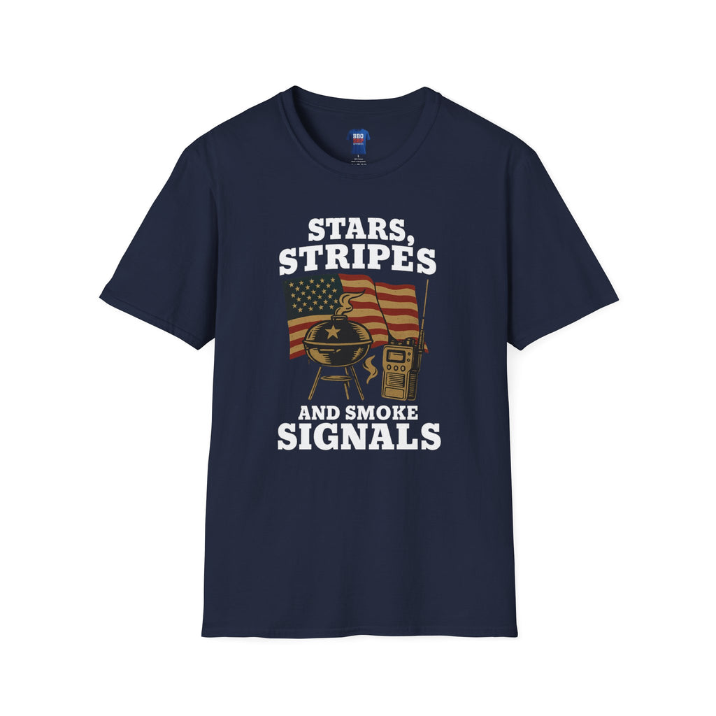 Proud Veteran T-Shirt: Stars, Stripes, And Smoke Signals, Unisex Softstyle T-Shirt