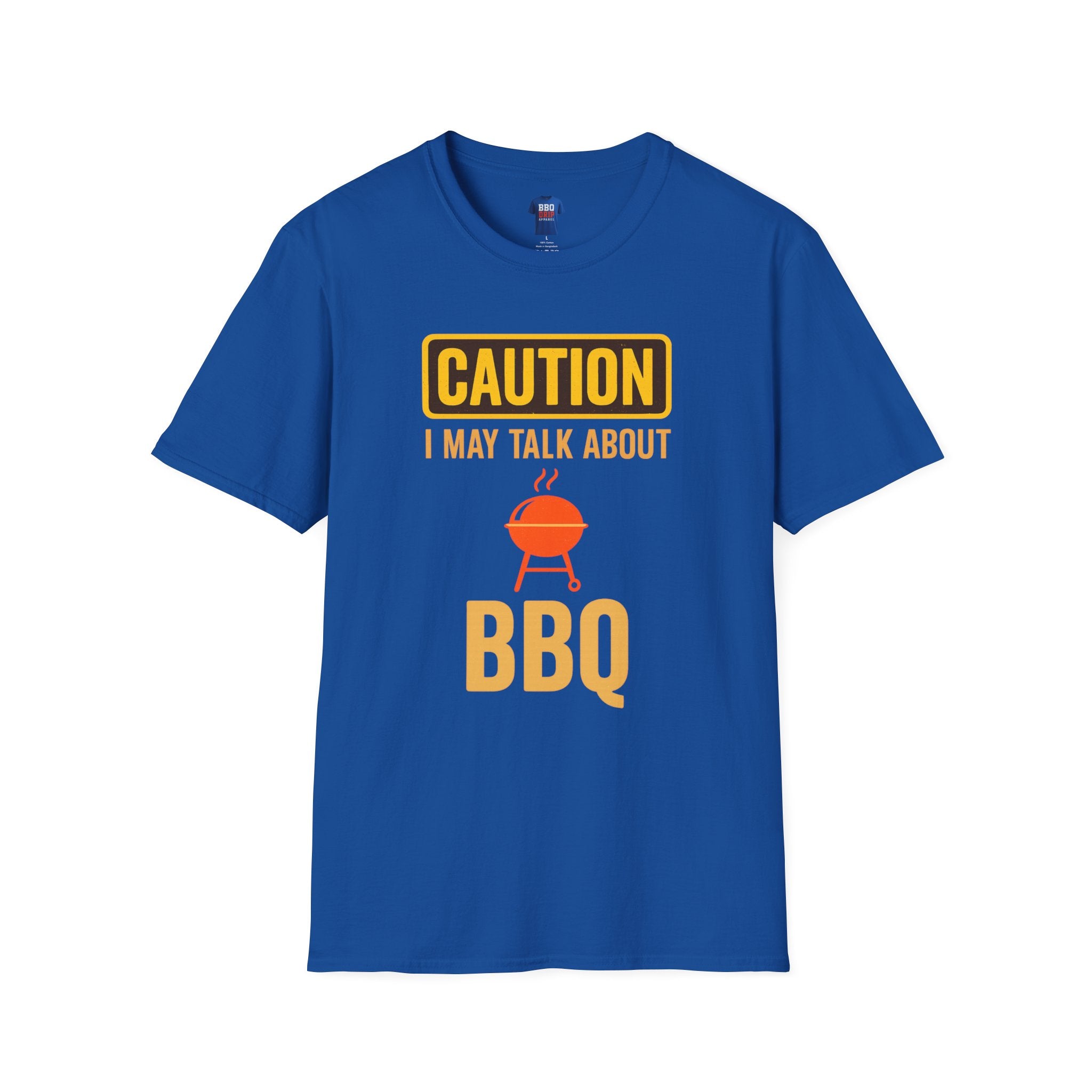 Caution I May Talk About BBQ, BBQ humor, Bbq Tee, Bbq T Shirt, Pitmaster, BBQ Dad, Bbq Mom, Bbq Cook, Unisex Softstyle T-Shirt