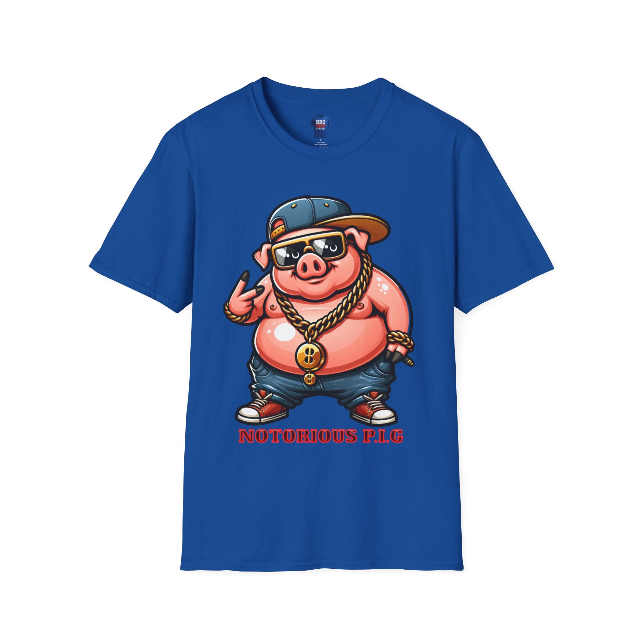 BBQ Humor T-Shirt: Notorious PIG, Bbq Tee, Bbq T Shirt, Pitmaster, BBQ Dad, Bbq Mom, Bbq Cook, Griller T-shirt, Unisex Softstyle T-Shirt