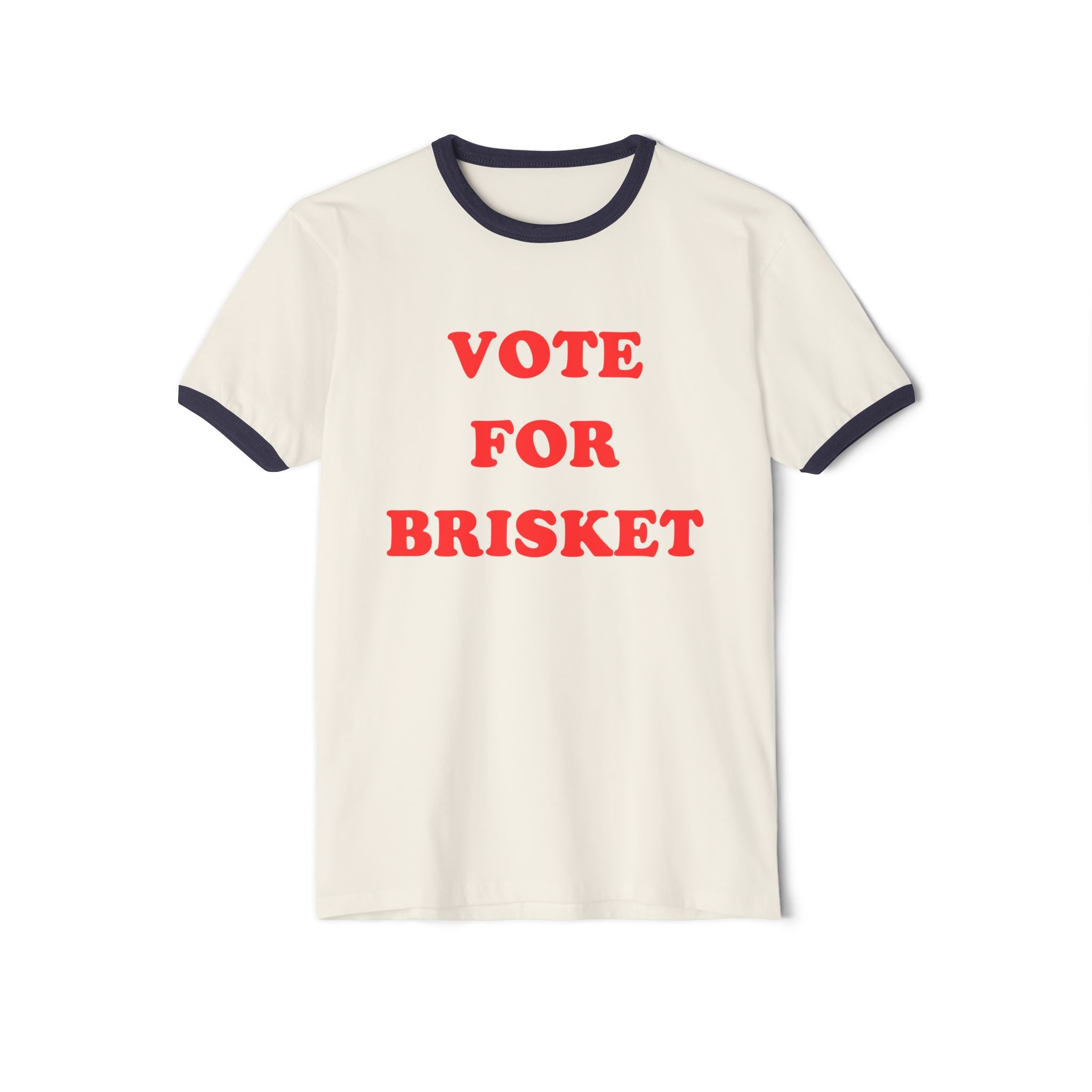 Vote for Brisket, BBQ Tee, Bbq T shirt, Brisket tee, BBQ humor, Fathers Day, 2024 Election, Unisex Cotton Ringer T-Shirt