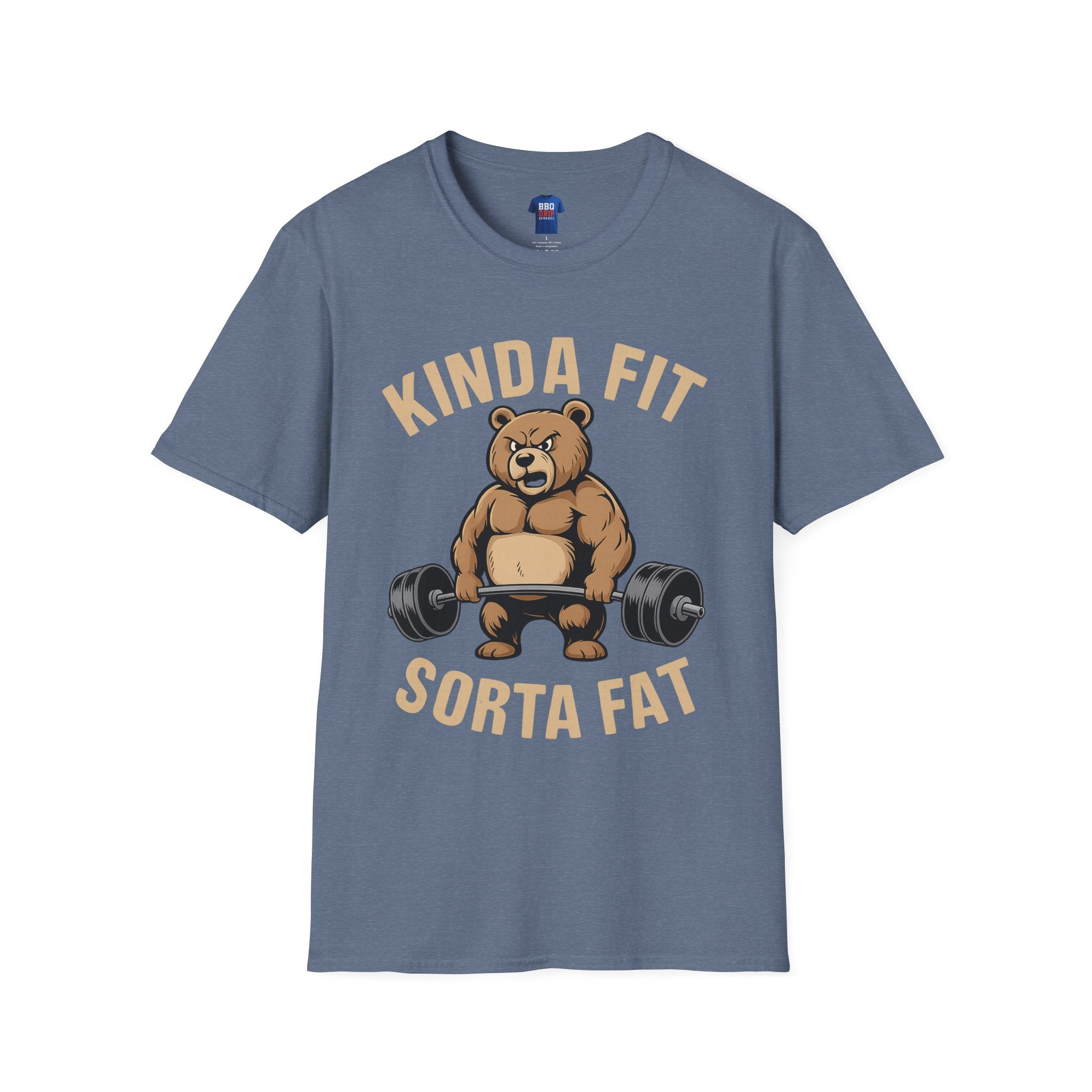 Kinda Fit Sorta Fat, Funny Gym Shirt, Fitness Humor Tee, Workout Motivation Shirt, Unisex Softstyle T-Shirt