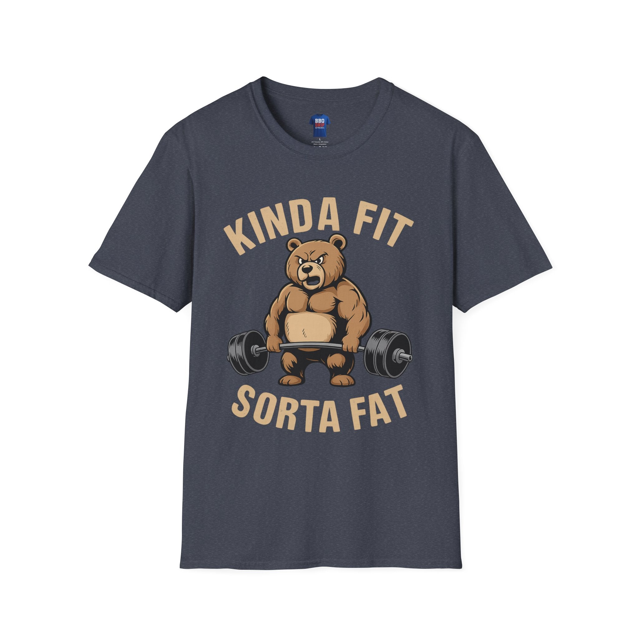 Kinda Fit Sorta Fat, Funny Gym Shirt, Fitness Humor Tee, Workout Motivation Shirt, Unisex Softstyle T-Shirt