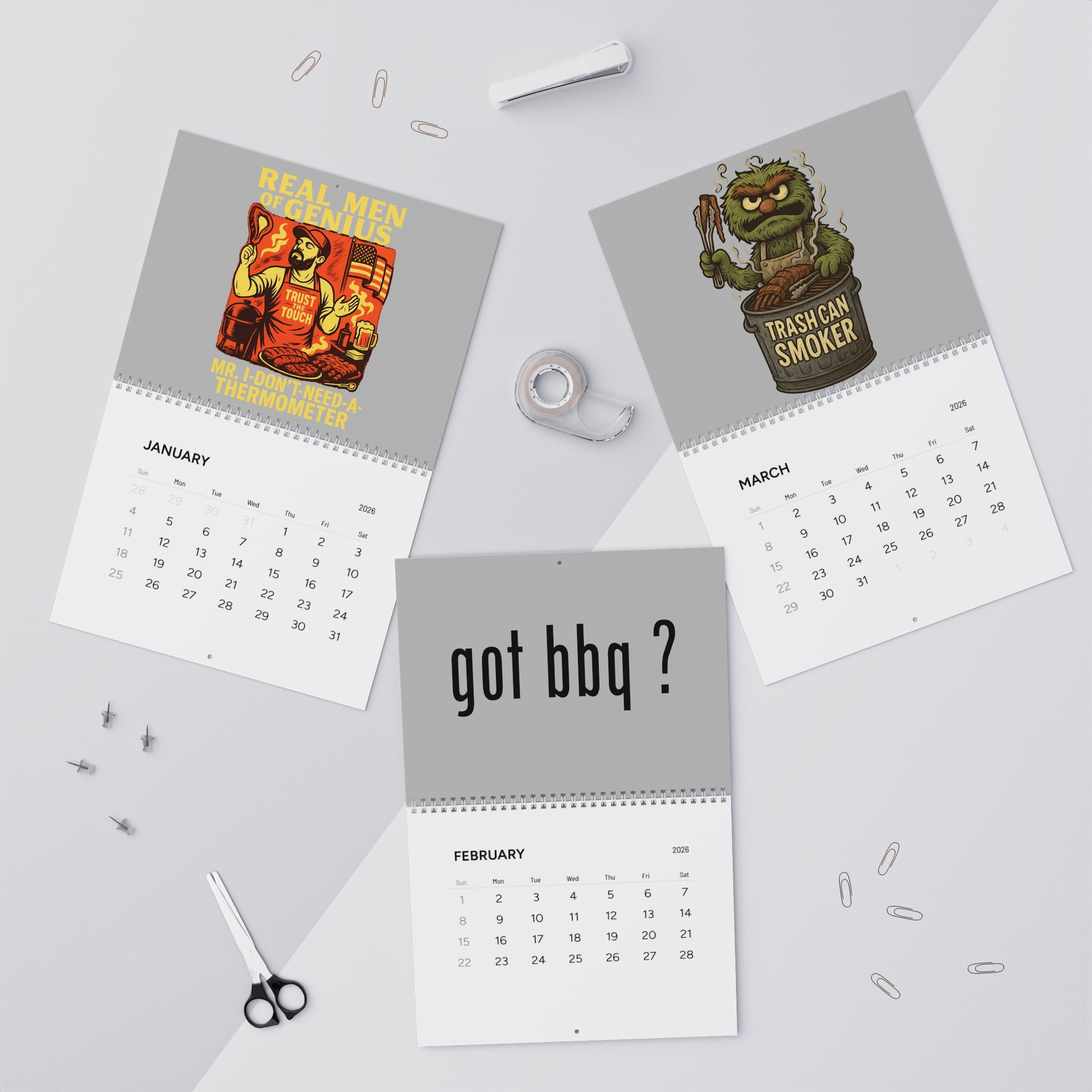 BBQ Wall Calendars (2026): BBQ Drip Apparel 2026 Wall Calendar