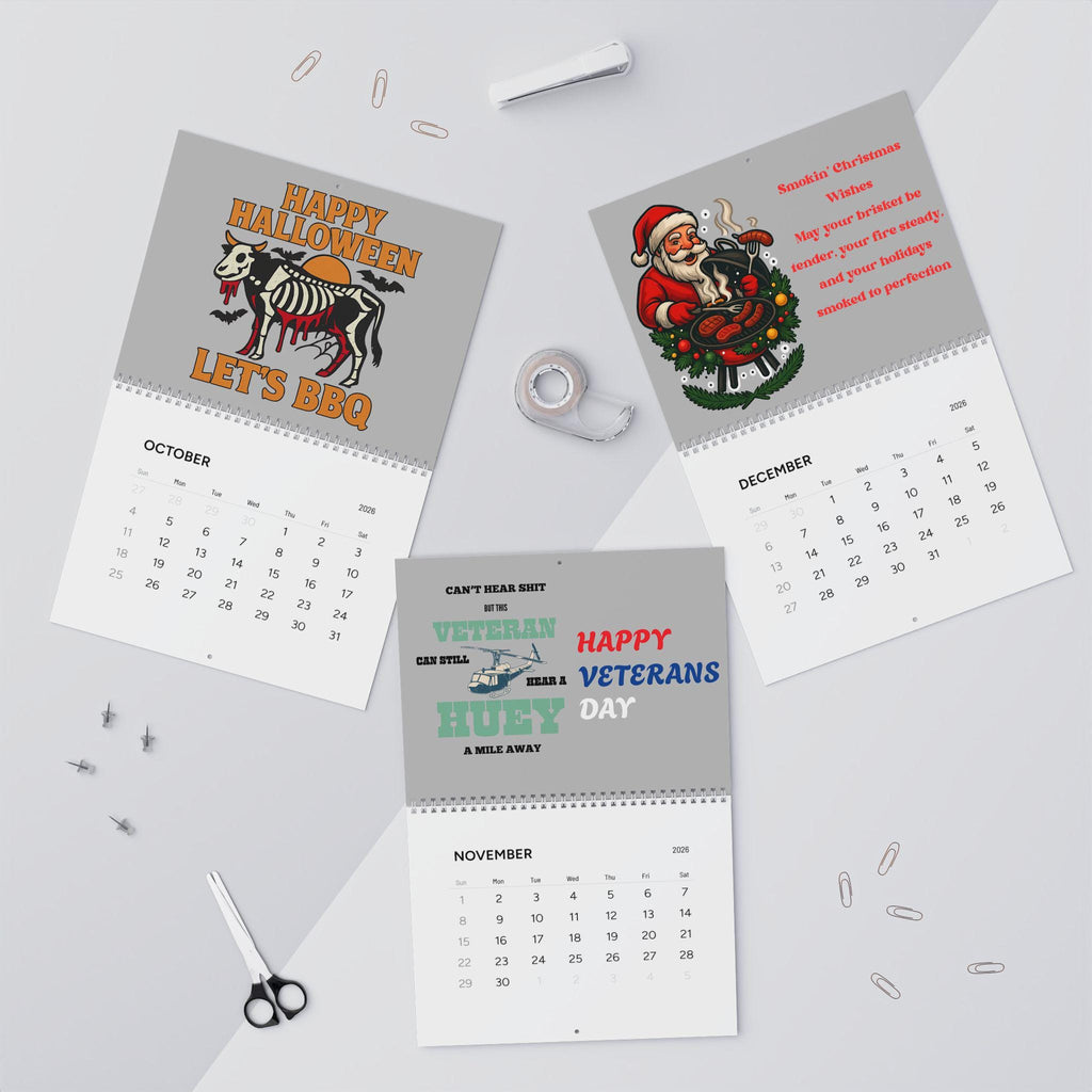 2026 BBQ Drip Wall Calendar: Smoke & Style