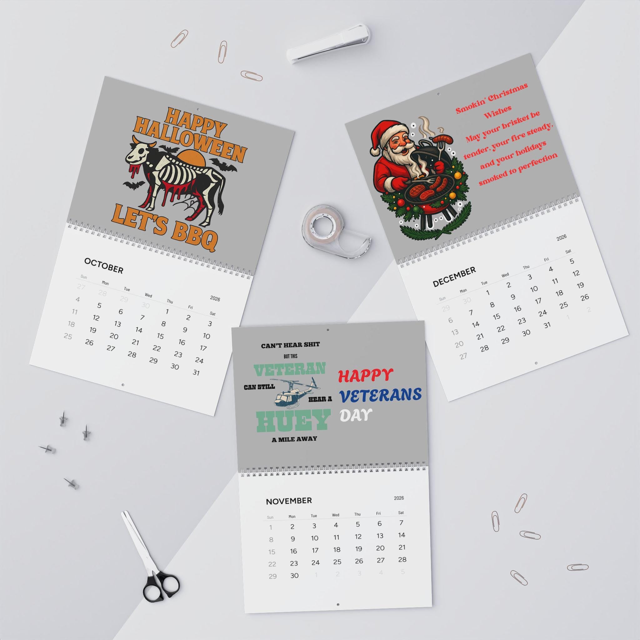 2026 BBQ Drip Wall Calendar: Smoke & Style