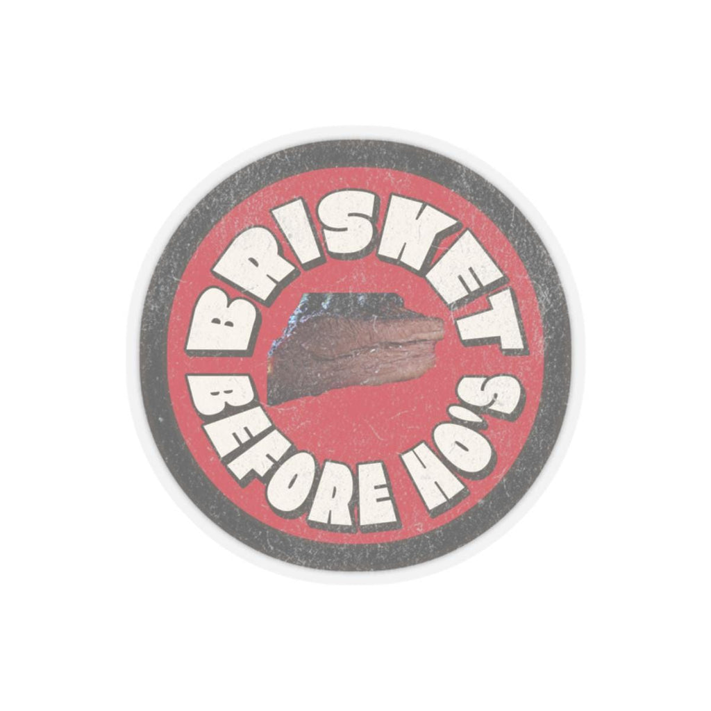 BBQ Humor Sticker - Brisket Before Ho's - Kiss-Cut Stickers