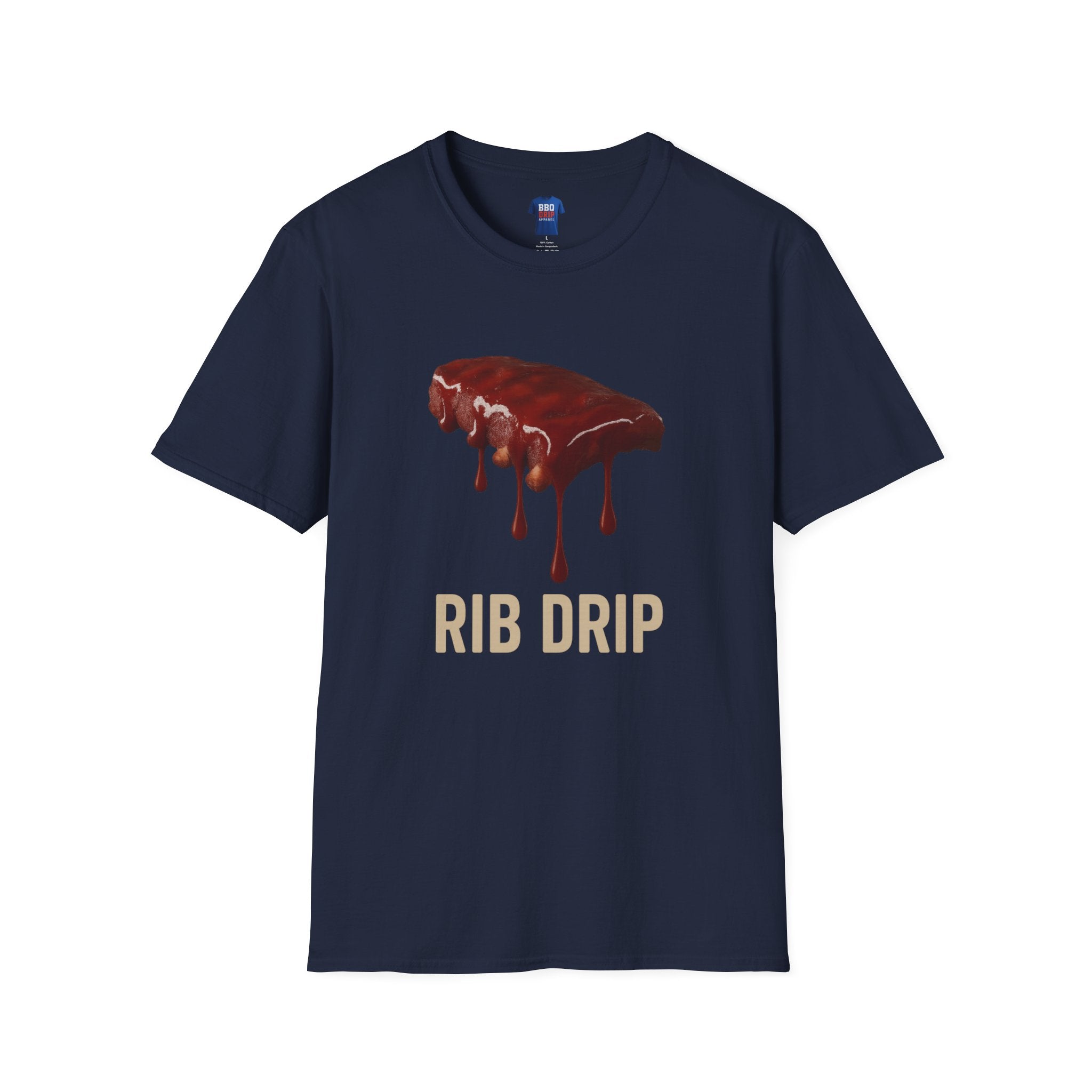 Rib Drip Tee, BBQ humor, Bbq Tee, Bbq T Shirt, Pitmaster, BBQ Dad, Bbq Mom, Bbq Cook, Unisex Softstyle T-Shirt