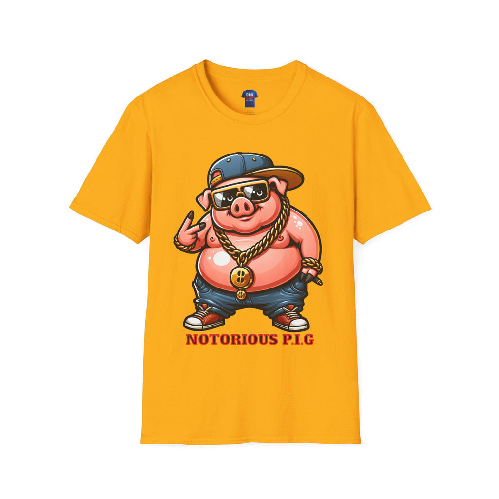 BBQ Humor T-Shirt: Notorious PIG, Pitmaster Softstyle Tee