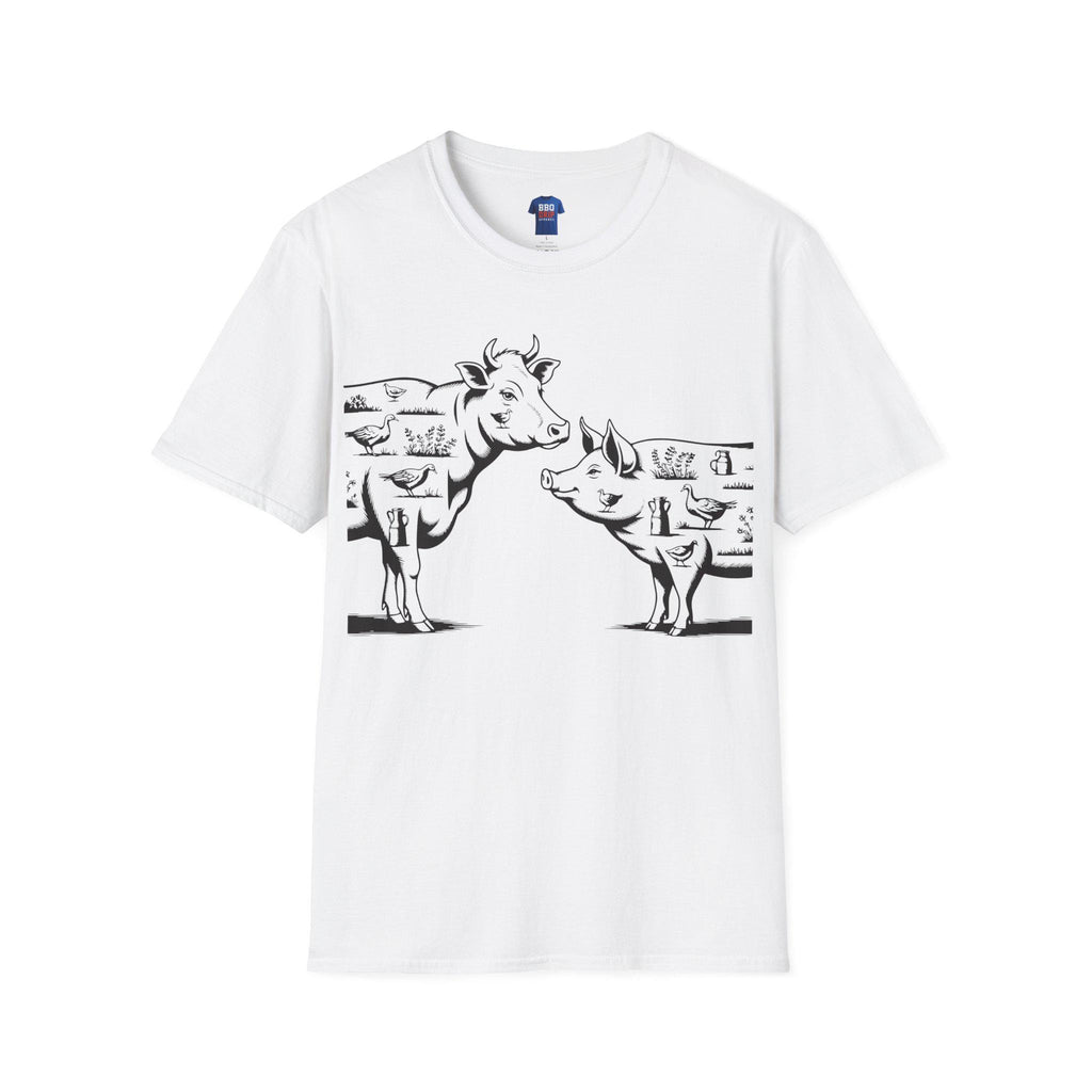 BBQ Cow & Pig Graphic T-Shirt: Pitmaster Humor