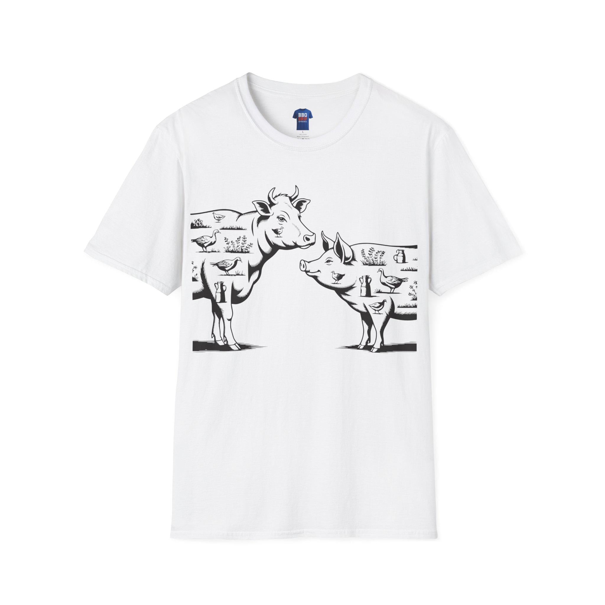 BBQ Cow & Pig Graphic T-Shirt: Pitmaster Humor