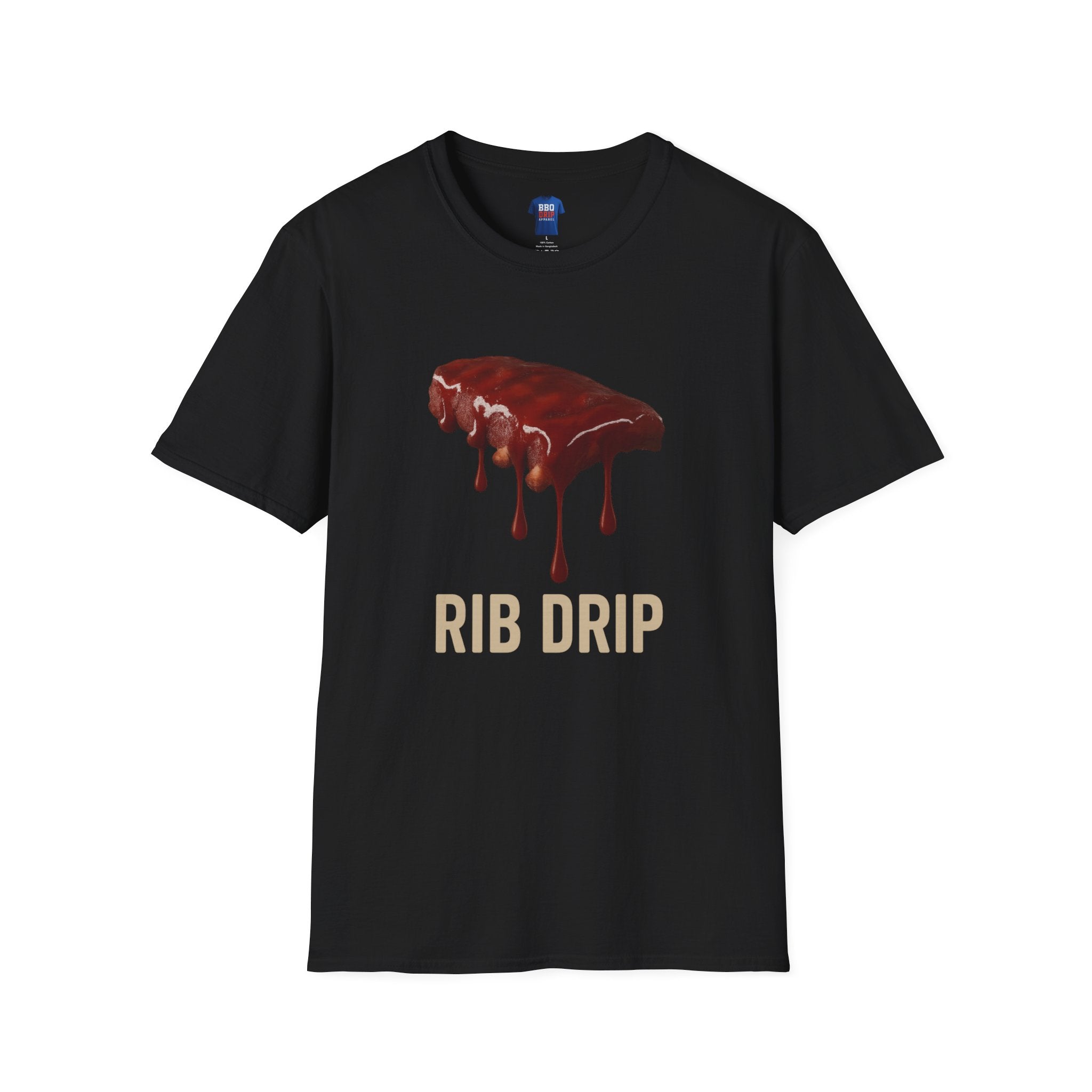 Rib Drip Tee, BBQ humor, Bbq Tee, Bbq T Shirt, Pitmaster, BBQ Dad, Bbq Mom, Bbq Cook, Unisex Softstyle T-Shirt