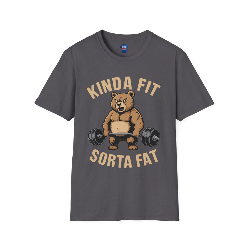 Kinda Fit Sorta Fat T-Shirt: Funny Gym Humor, Unisex Softstyle Tee