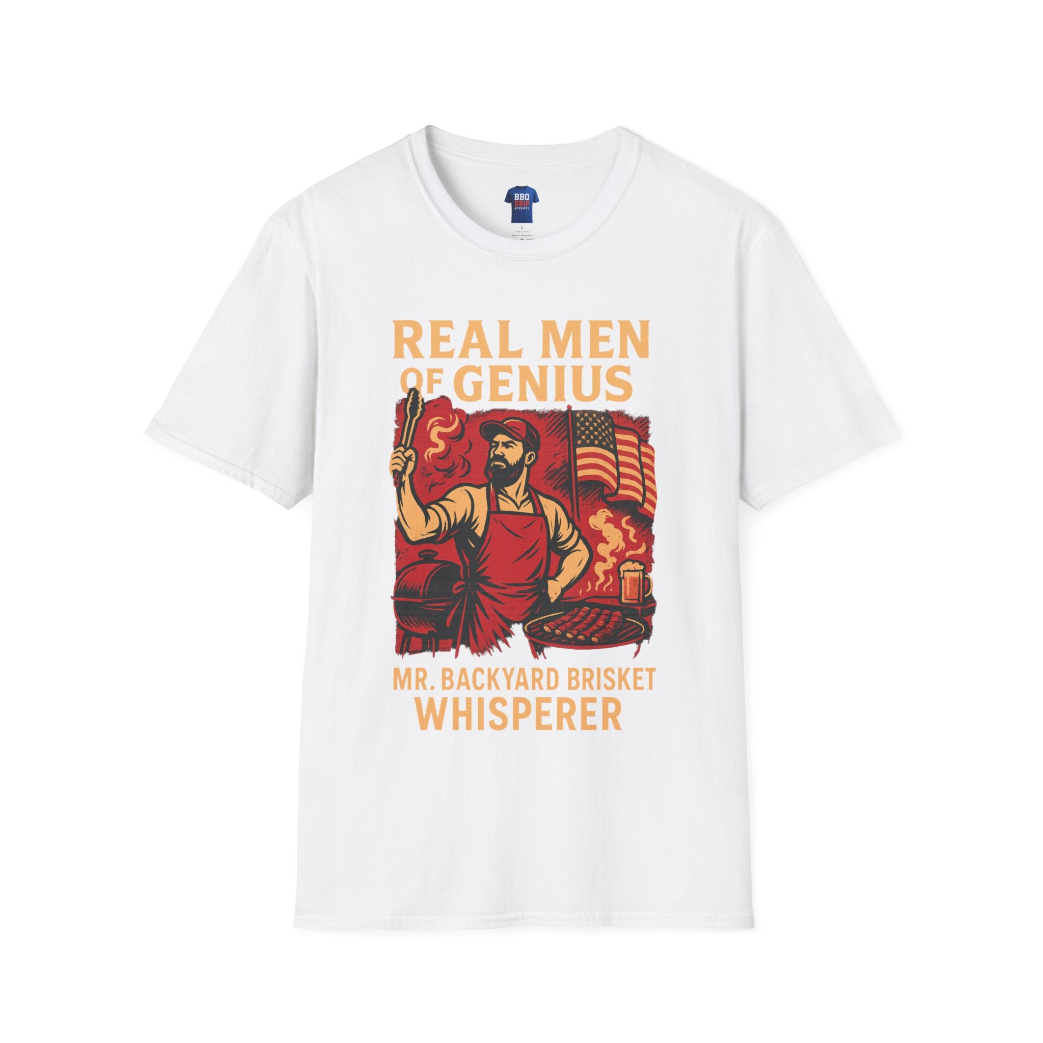 Mr Backyard Brisket Whisperer, BBQ humor, Bbq T Shirt, Pitmaster, BBQ Dad, Bbq Mom, Bbq Cook, Griller T-shirt,Unisex Softstyle T-Shirt