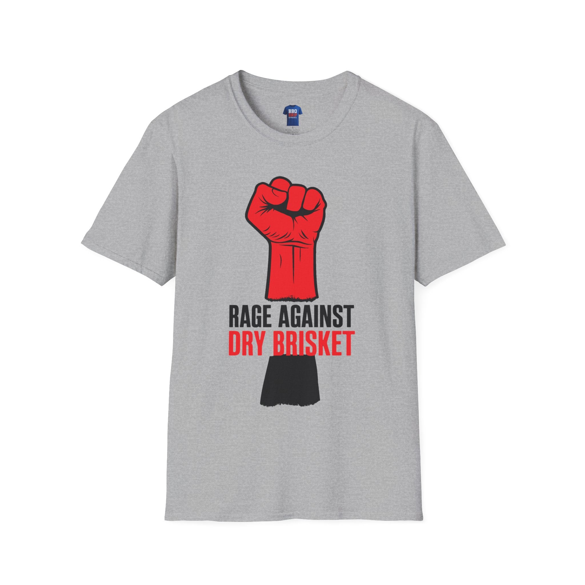 BBQ Humor T-Shirt: Rage Against Dry Brisket T-Shirt, BBQ Humor, Unisex Softstyle T-Shirt