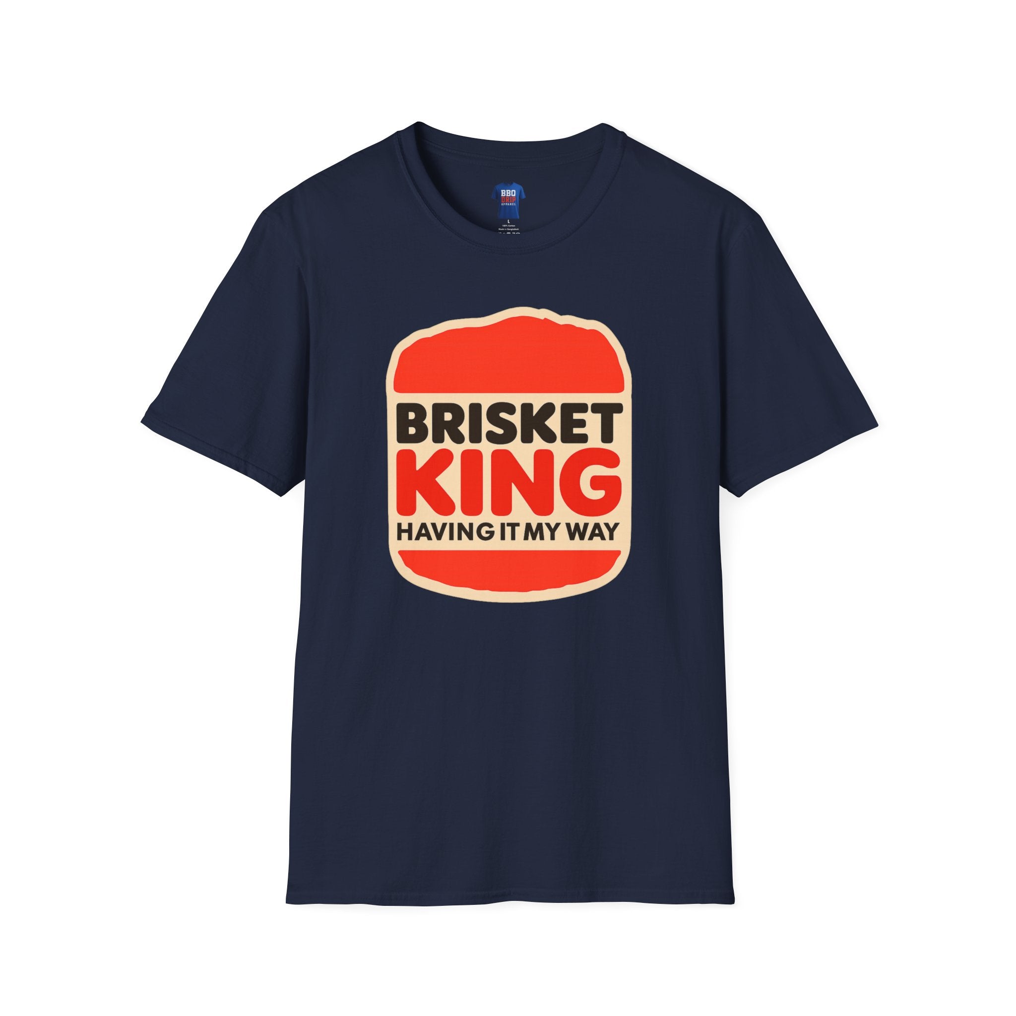 BBQ Humor T-Shirt: Brisket King, Unisex Softstyle T-Shirt