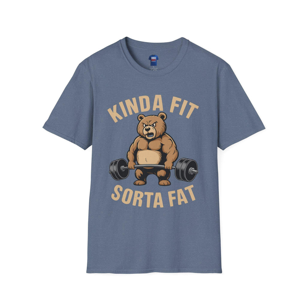 Kinda Fit Sorta Fat T-Shirt: Funny Gym Humor, Unisex Softstyle Tee
