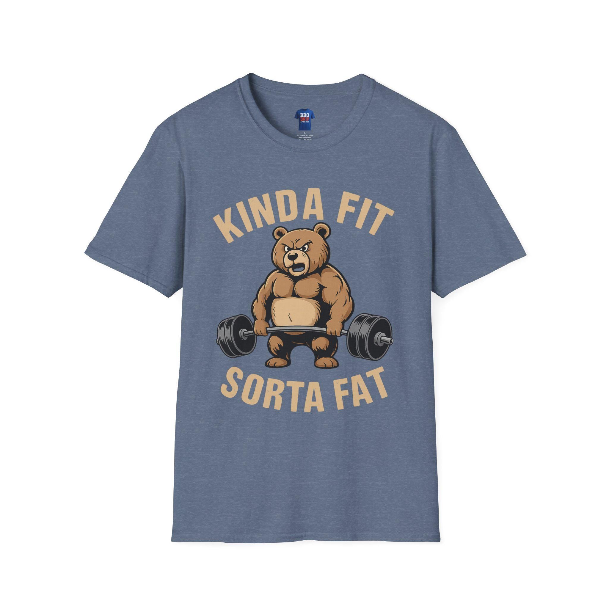 Kinda Fit Sorta Fat T-Shirt: Funny Gym Humor, Unisex Softstyle Tee