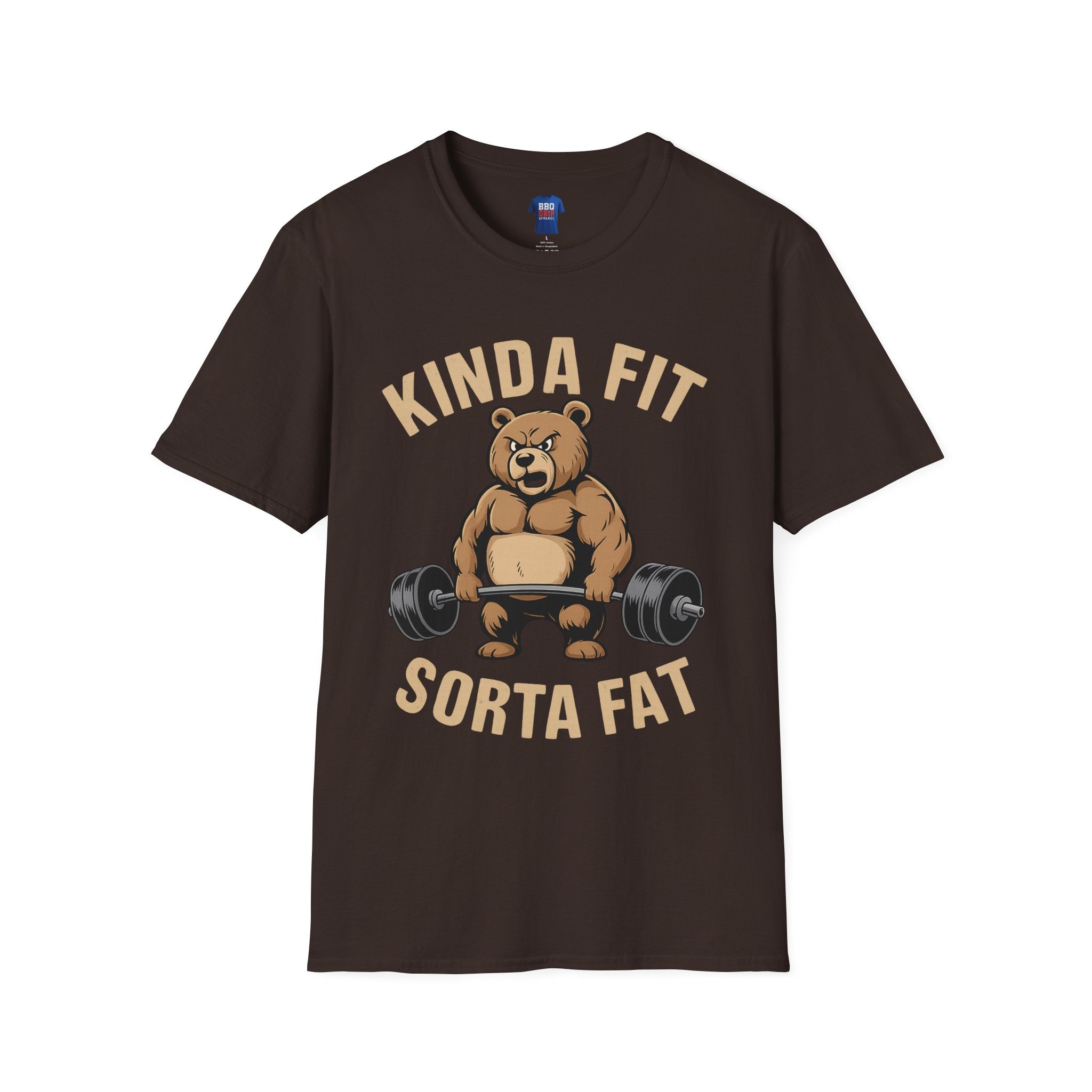 Kinda Fit Sorta Fat, Funny Gym Shirt, Fitness Humor Tee, Workout Motivation Shirt, Unisex Softstyle T-Shirt