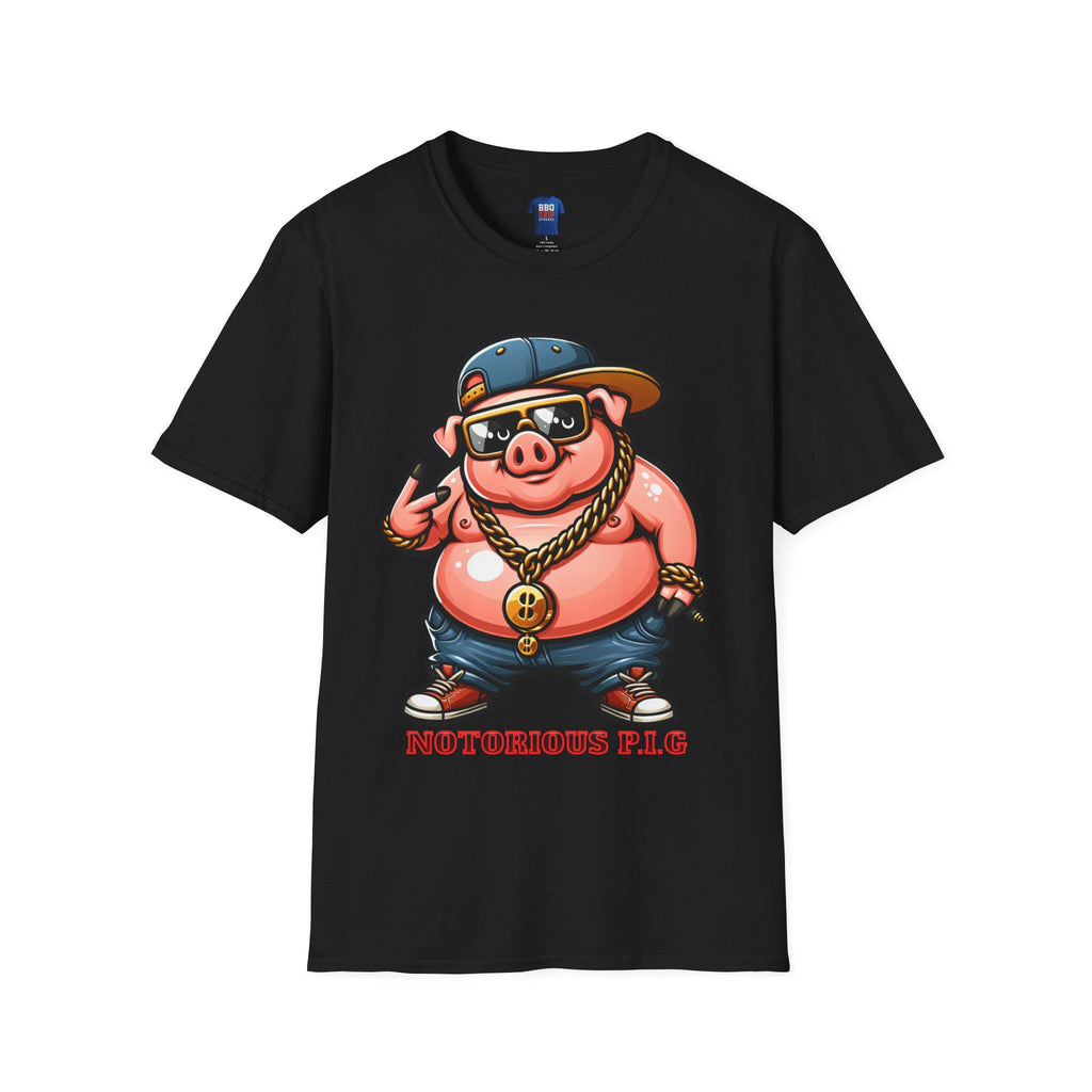 BBQ Humor T-Shirt: Notorious PIG, Pitmaster Softstyle Tee