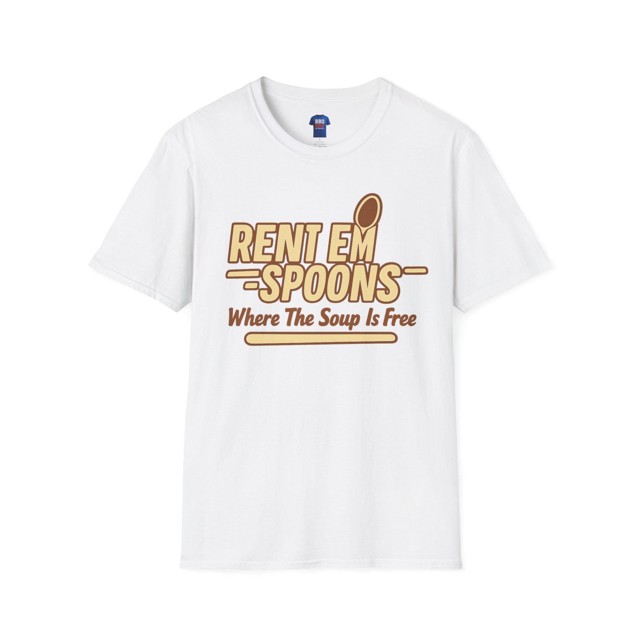 Rent Em Spoons T-Shirt: Sitcom Humor, Softstyle Unisex Tee