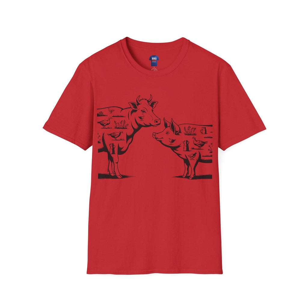 BBQ Cow & Pig Graphic T-Shirt: Pitmaster Humor
