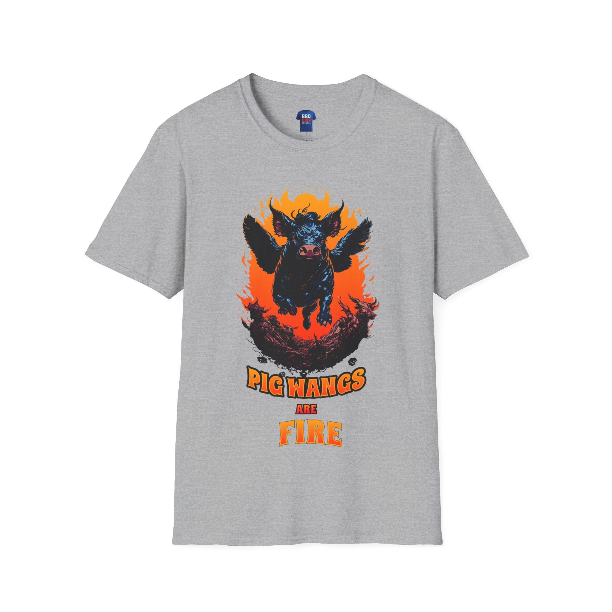 Pig Wangs Are Fire, BBQ humor, Bbq Tee, Bbq T Shirt, Pitmaster, BBQ Dad, Bbq Mom, Bbq Cook, Griller T-shirt, Unisex Softstyle T-Shirt