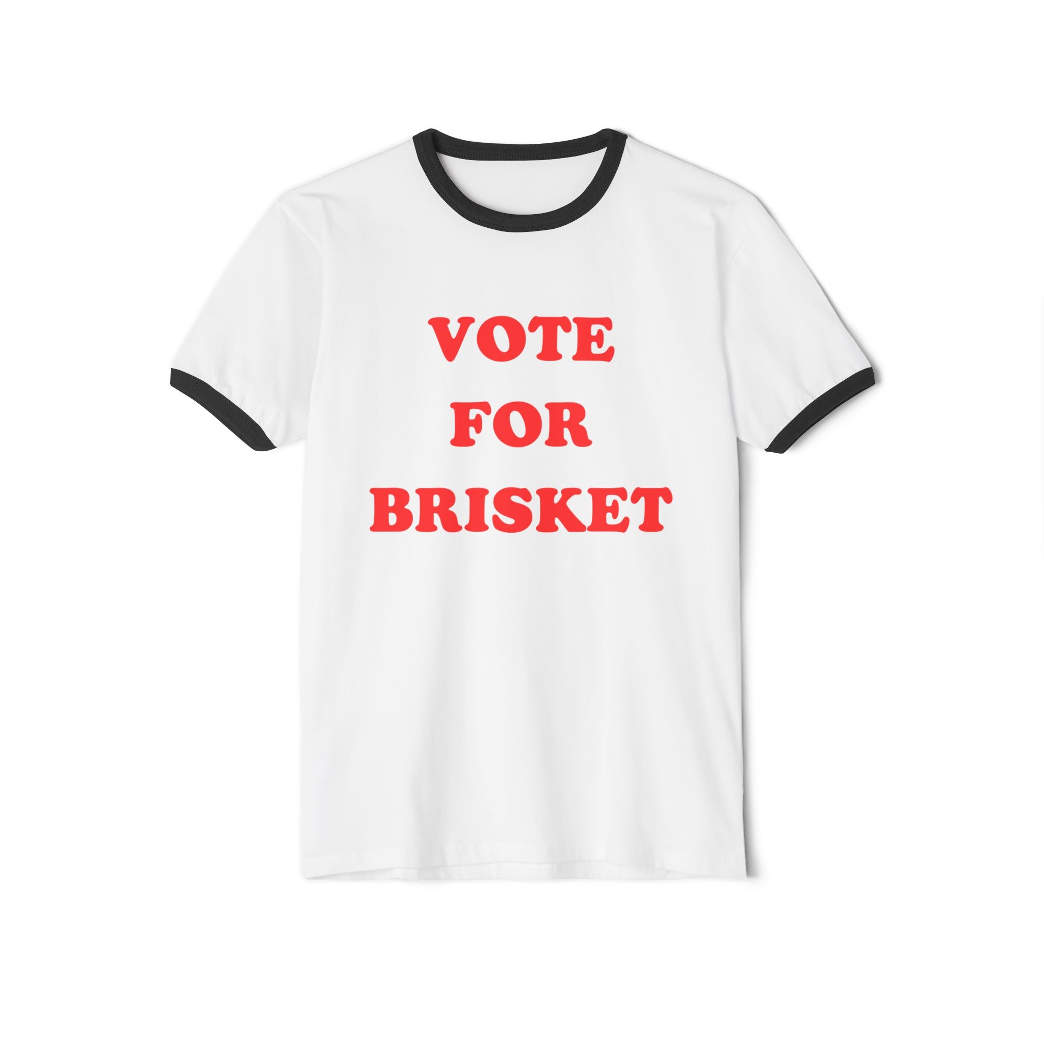 Vote for Brisket, BBQ Tee, Bbq T shirt, Brisket tee, BBQ humor, Fathers Day, 2024 Election, Unisex Cotton Ringer T-Shirt