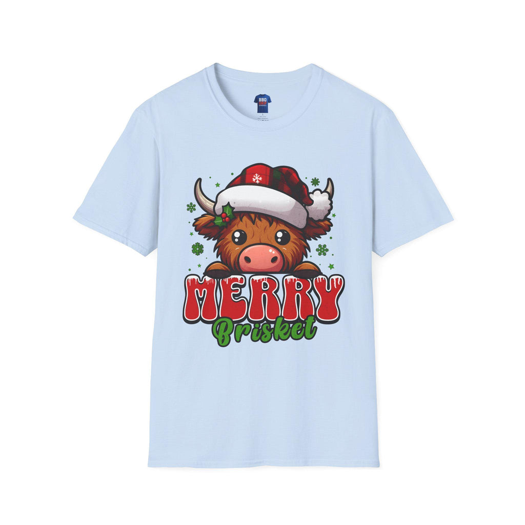 Merry Brisket BBQ T-Shirt: Pitmaster Humor, Unisex Softstyle