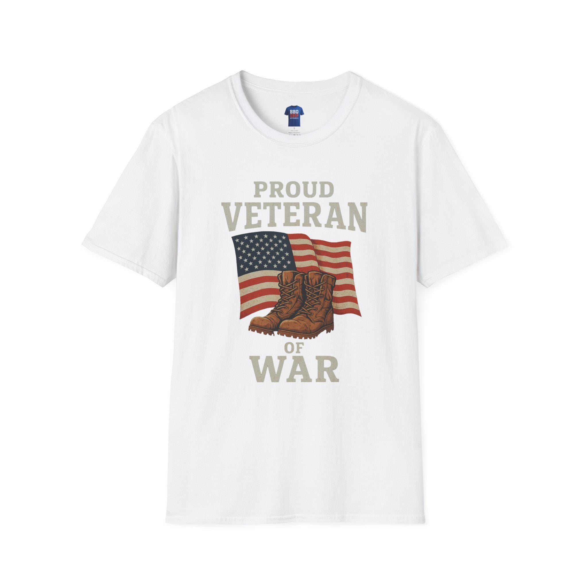 Proud Veteran T-Shirt: Patriotic Unisex Softstyle T-Shirt