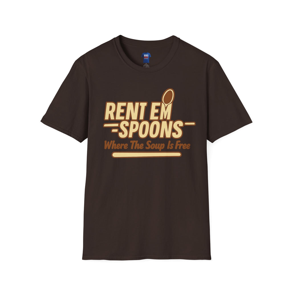 Sitcom TV Humor T-Shirt: Rent Em Spoons T-Shirt, Unisex Softstyle T-Shirt