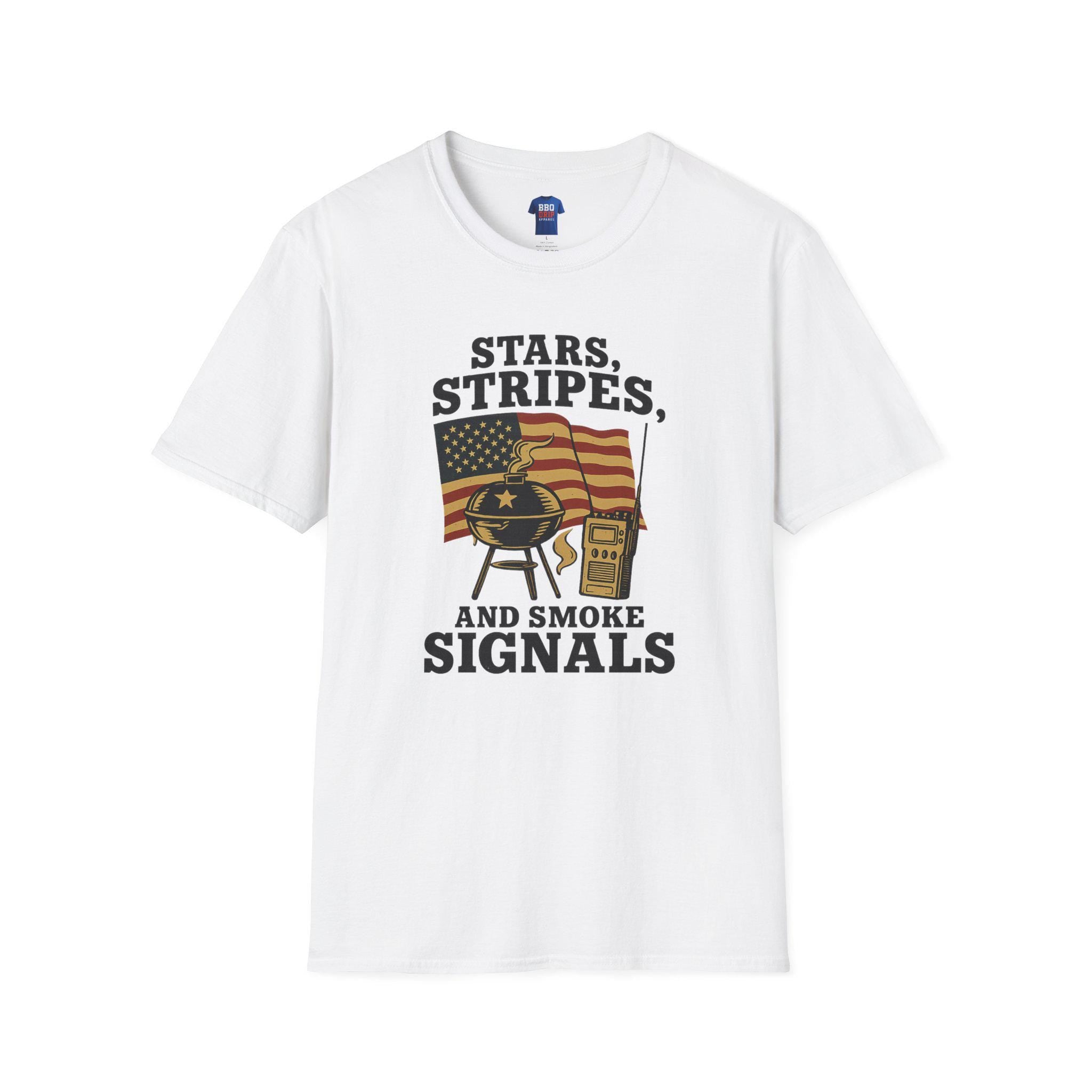 Proud Veteran T-Shirt: Stars, Stripes, And Smoke Signals, Unisex Softstyle T-Shirt