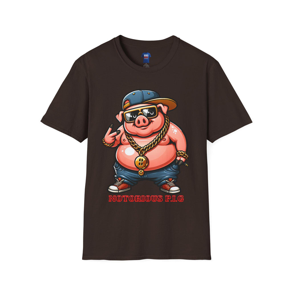 BBQ Humor T-Shirt: Notorious PIG, Pitmaster Softstyle Tee