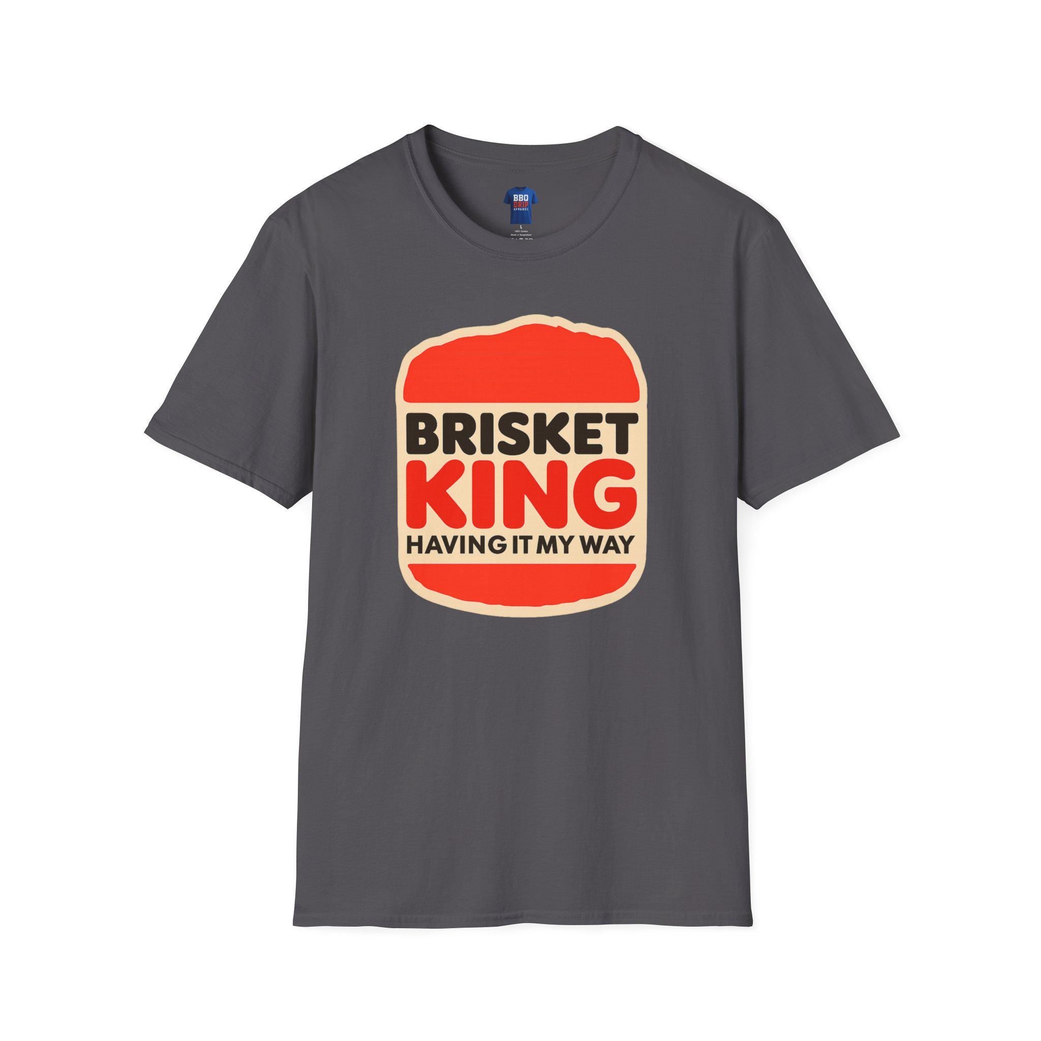 BBQ Humor T-Shirt: Brisket King, Unisex Softstyle T-Shirt