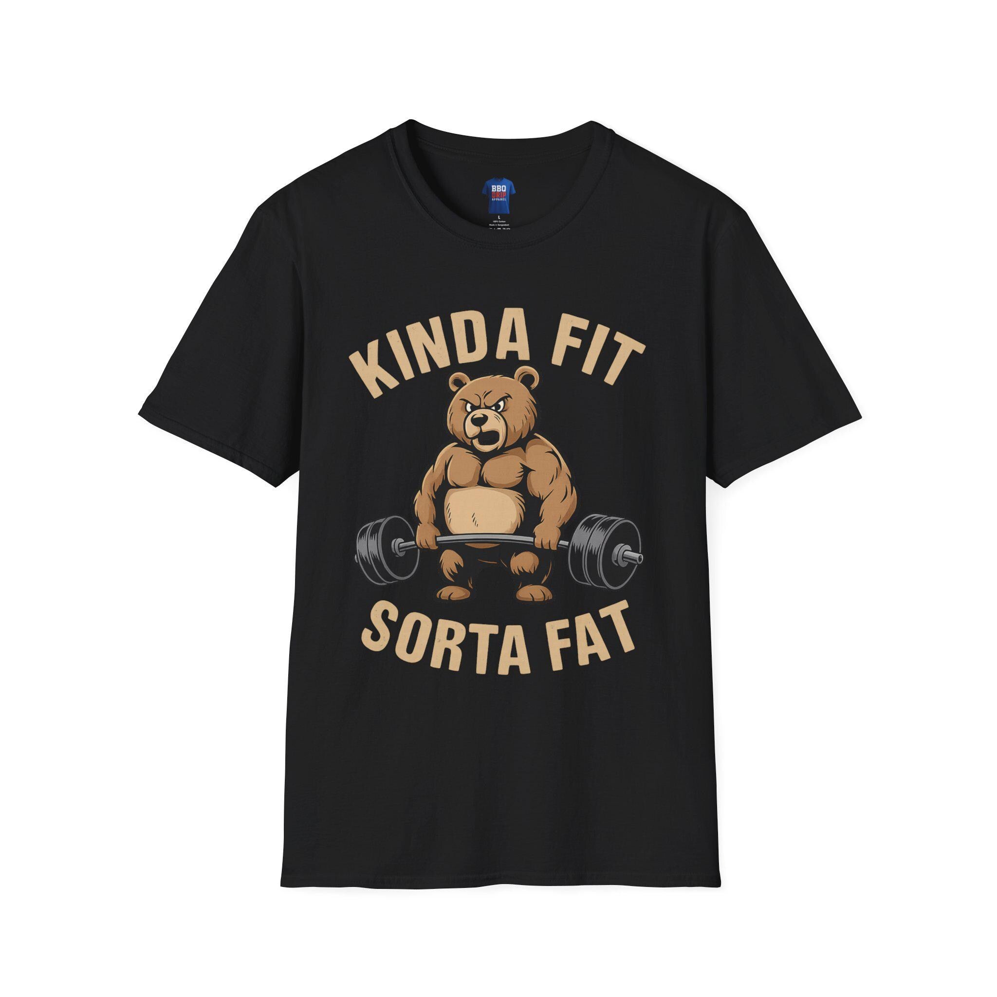 Kinda Fit Sorta Fat T-Shirt: Funny Gym Humor, Unisex Softstyle Tee