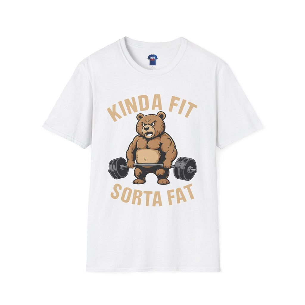 Kinda Fit Sorta Fat T-Shirt: Funny Gym Humor, Unisex Softstyle Tee