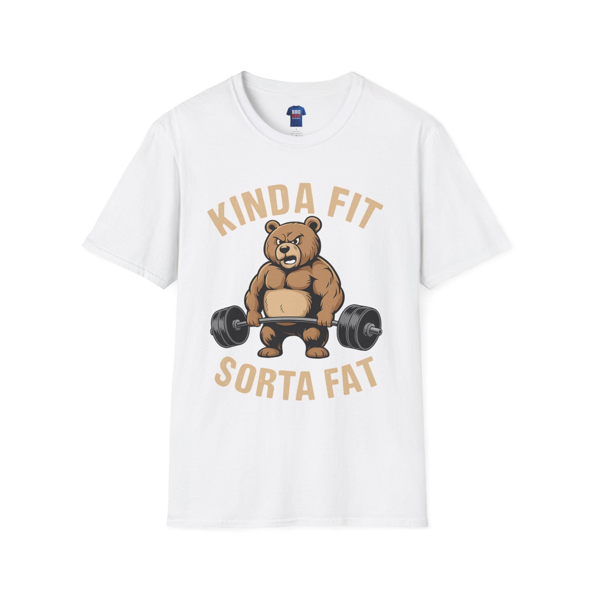 Kinda Fit Sorta Fat T-Shirt: Funny Gym Humor, Unisex Softstyle Tee