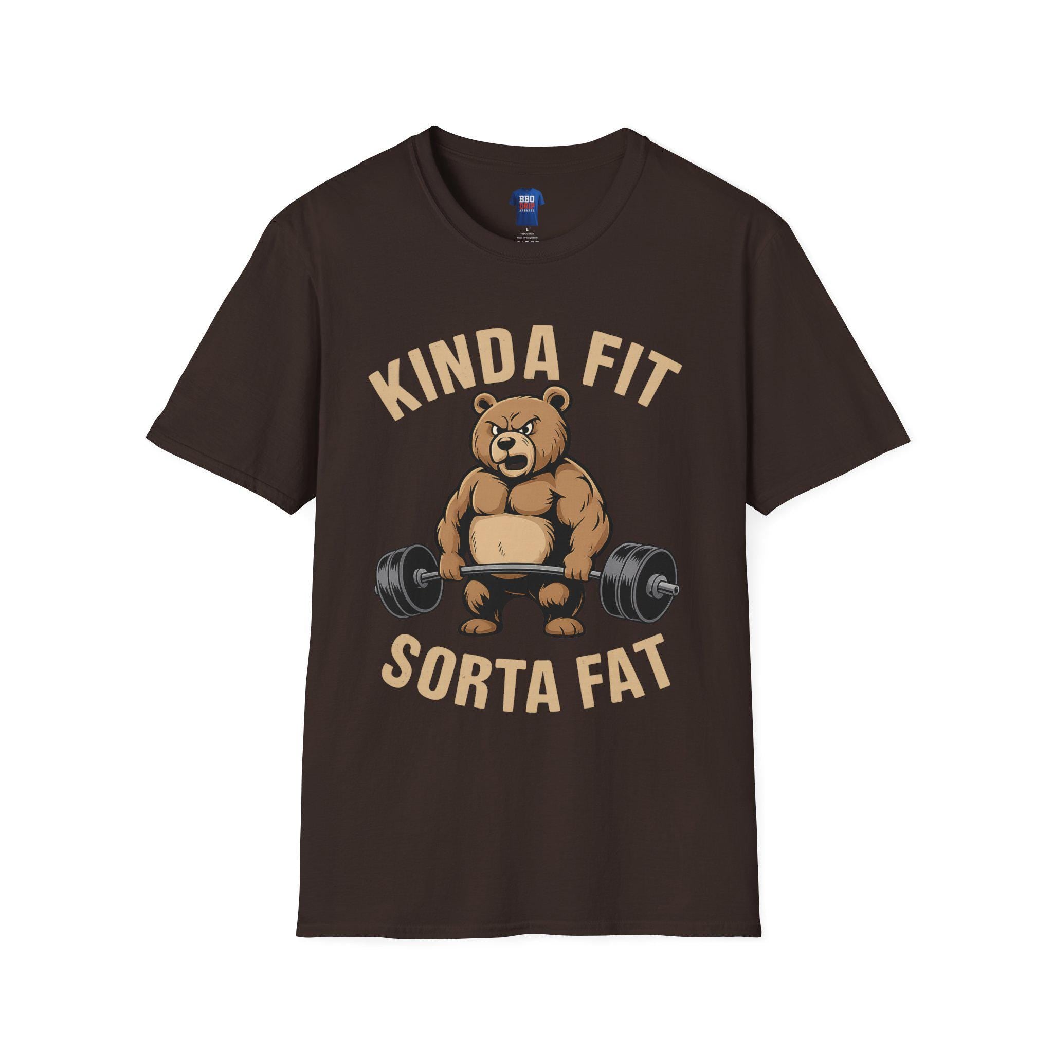 Kinda Fit Sorta Fat T-Shirt: Funny Gym Humor, Unisex Softstyle Tee