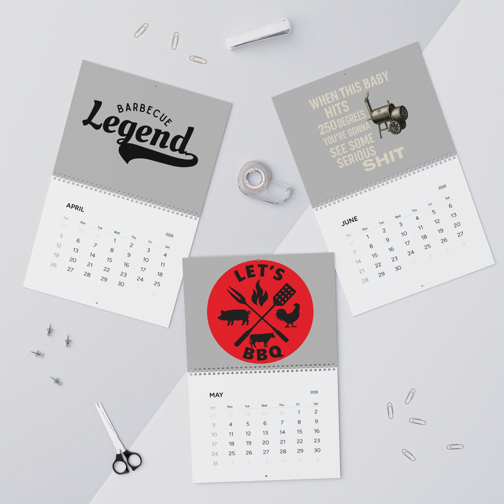 2026 BBQ Drip Wall Calendar: Smoke & Style