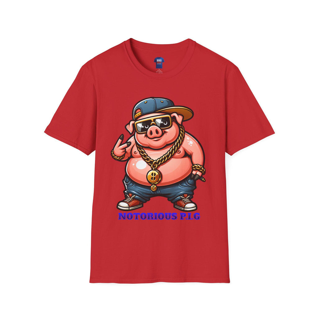 BBQ Humor T-Shirt: Notorious PIG, Pitmaster Softstyle Tee