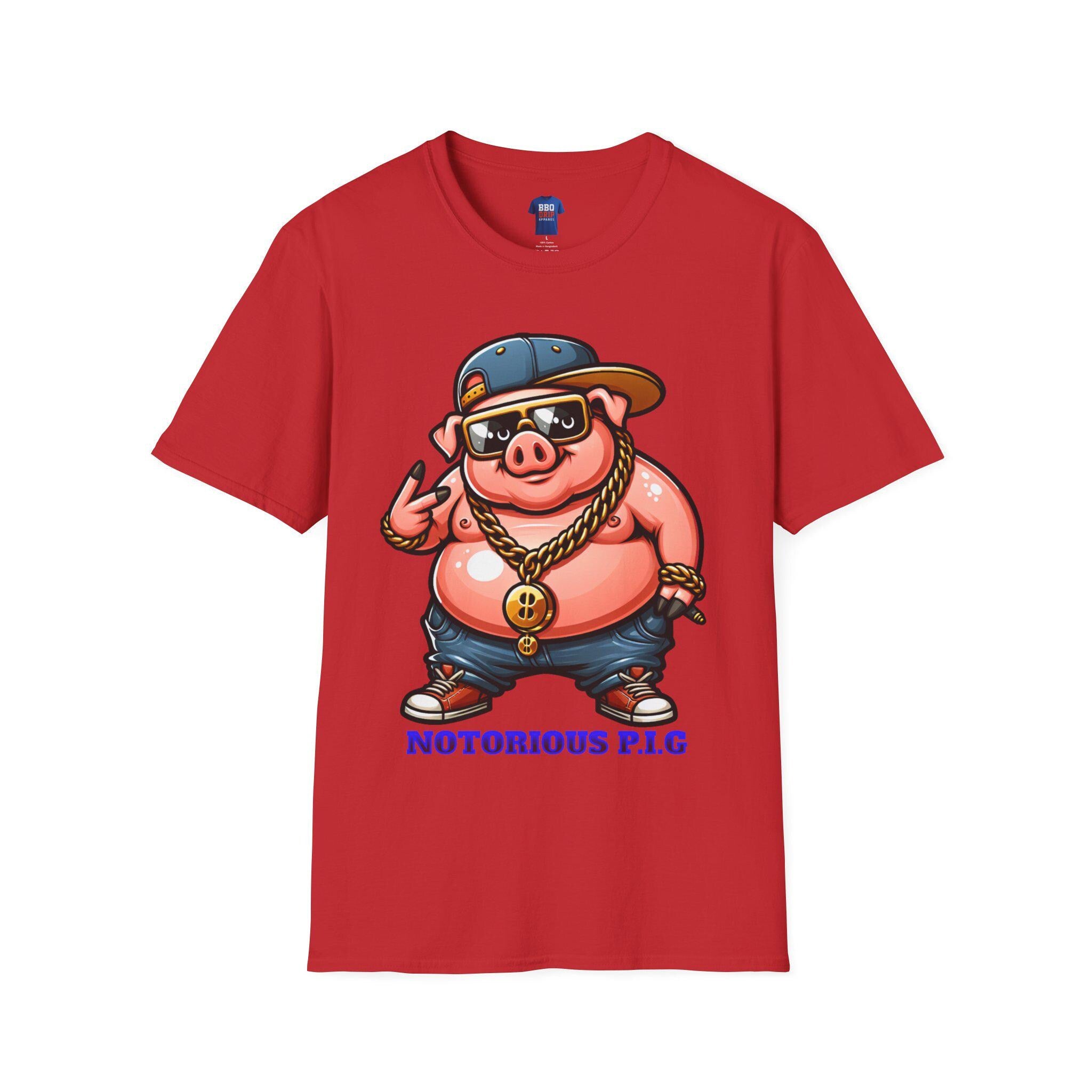 BBQ Humor T-Shirt: Notorious PIG, Pitmaster Softstyle Tee