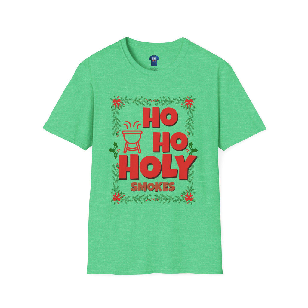 BBQ Christmas Humor T-Shirt: Ho Ho Holy Smokes, Pitmaster Gift