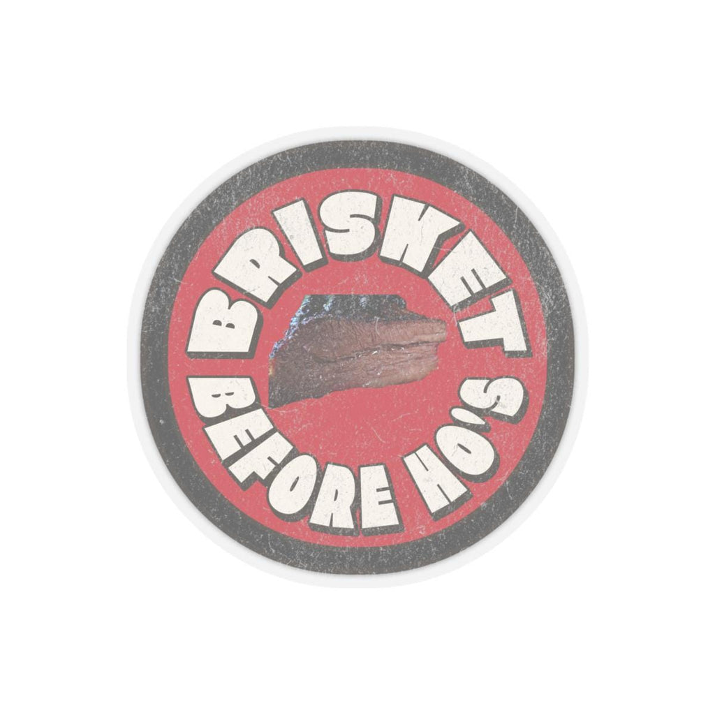 BBQ Humor Sticker - Brisket Before Ho's - Kiss-Cut Stickers