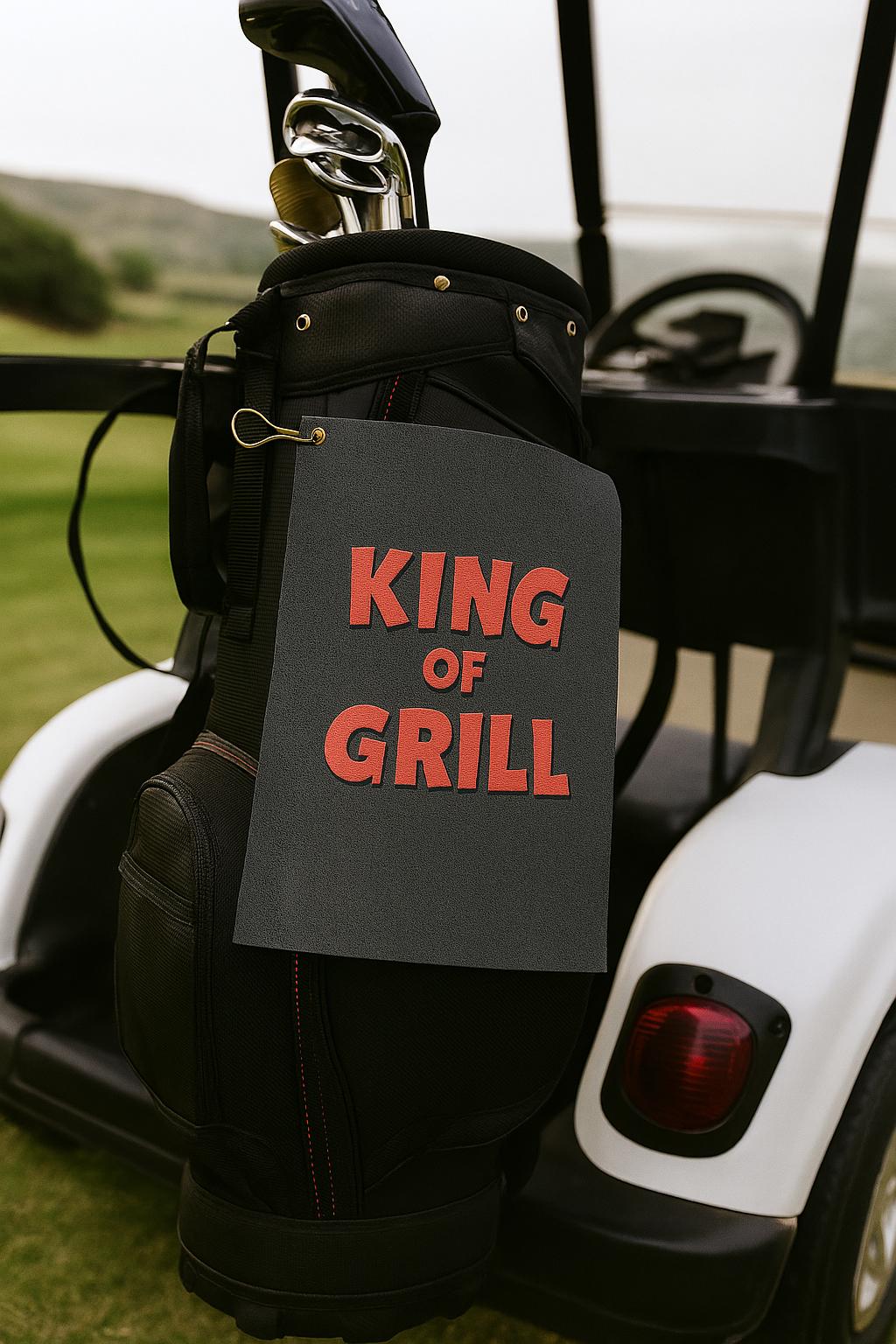 King of the Grill, BBQ, Pitmaster, Grilling Golf Towels